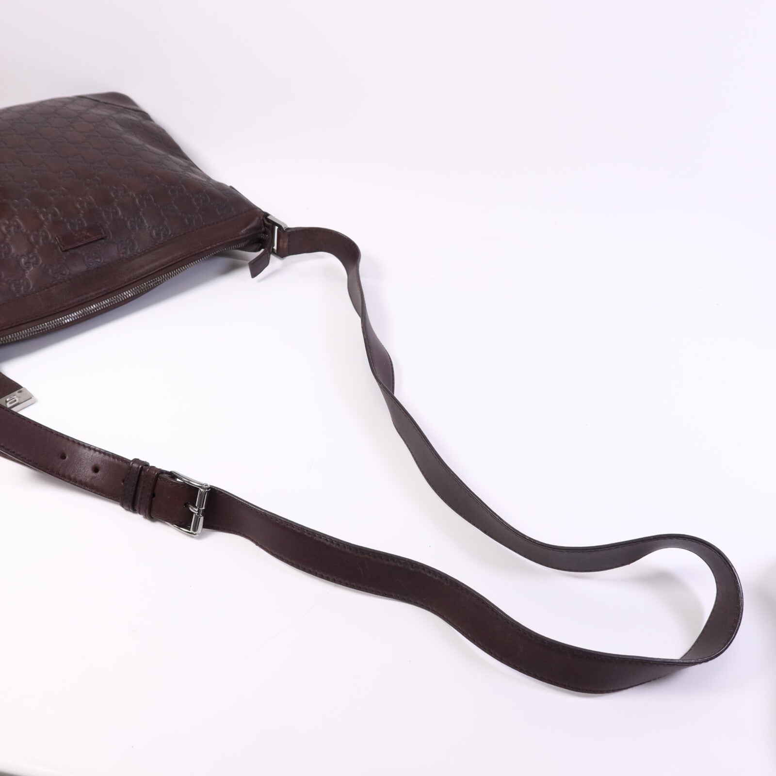 GUCCI 牛皮皮革Shoulder Bag銀扣肩背袋