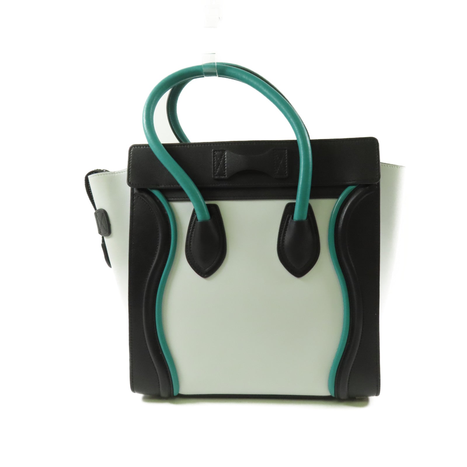 CELINE 牛皮皮革Micro Luggage銀扣手挽袋