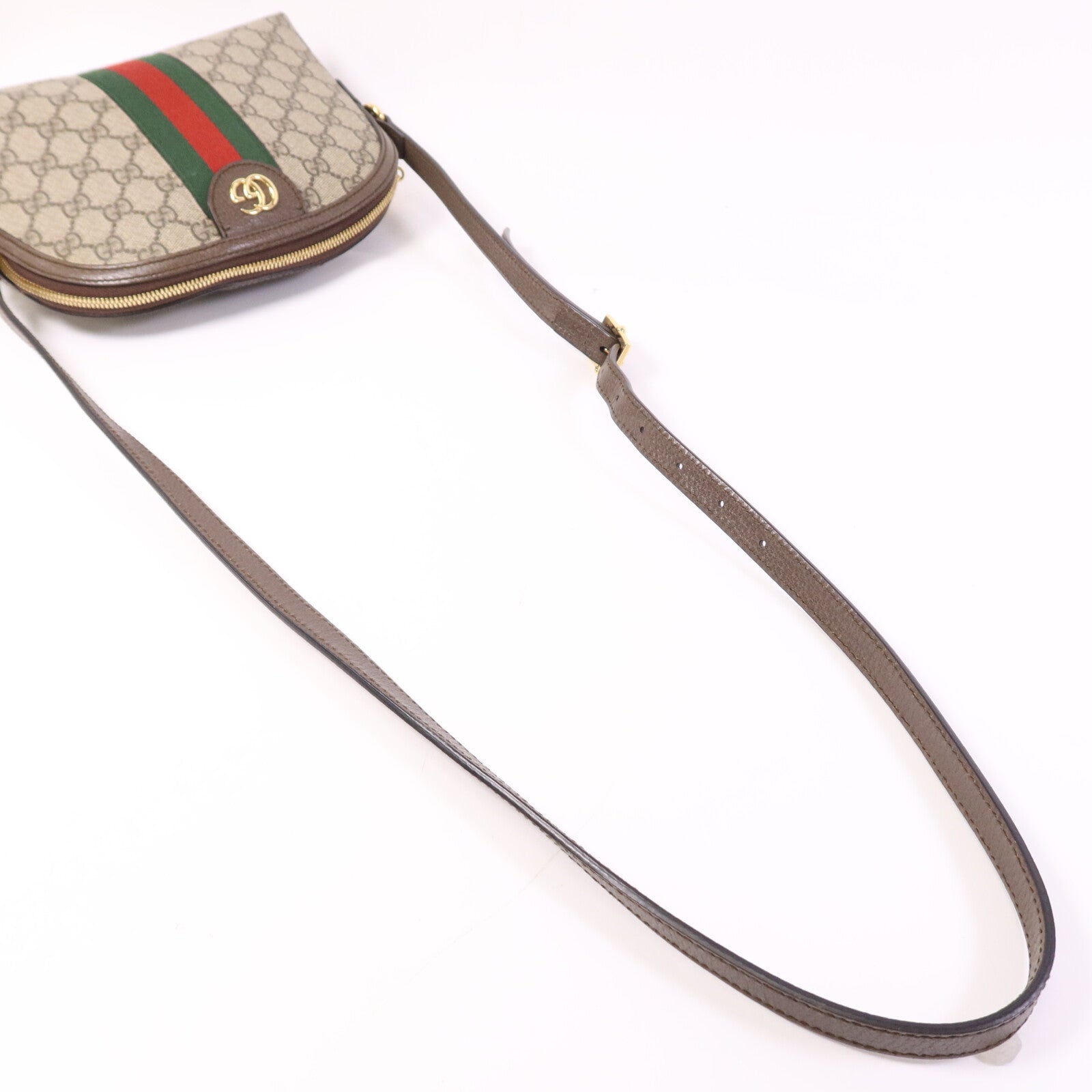 GUCCI 塗層帆布Ophidia GG金扣肩背袋