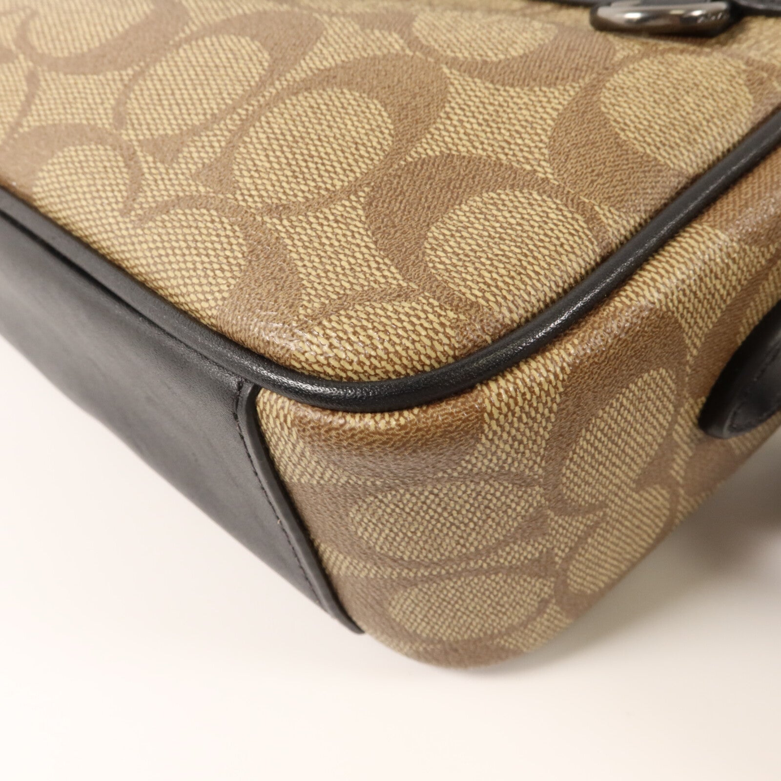 COACH 牛皮皮革/塗層帆布Shoulder Bag肩背袋