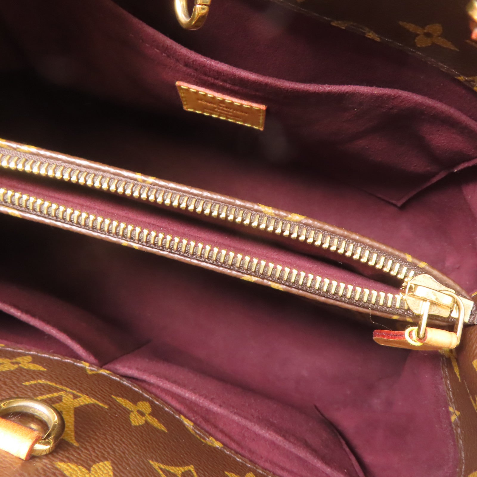 LOUIS VUITTON Monogram Montaigne金扣手挽肩背兩用袋棕色