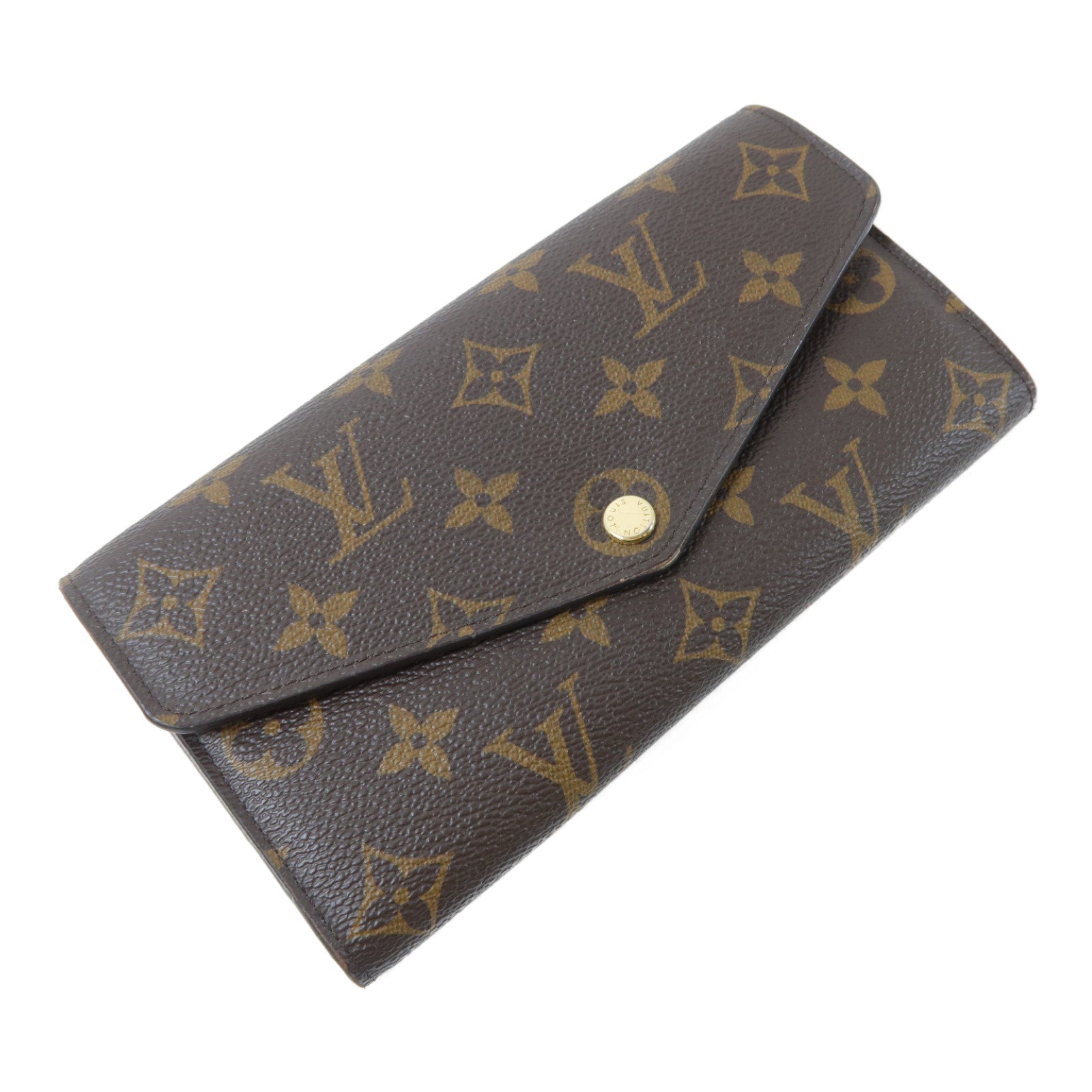 LOUIS VUITTON Monogram Sarah Long Wallet金扣長錢包啡色/粉紅色