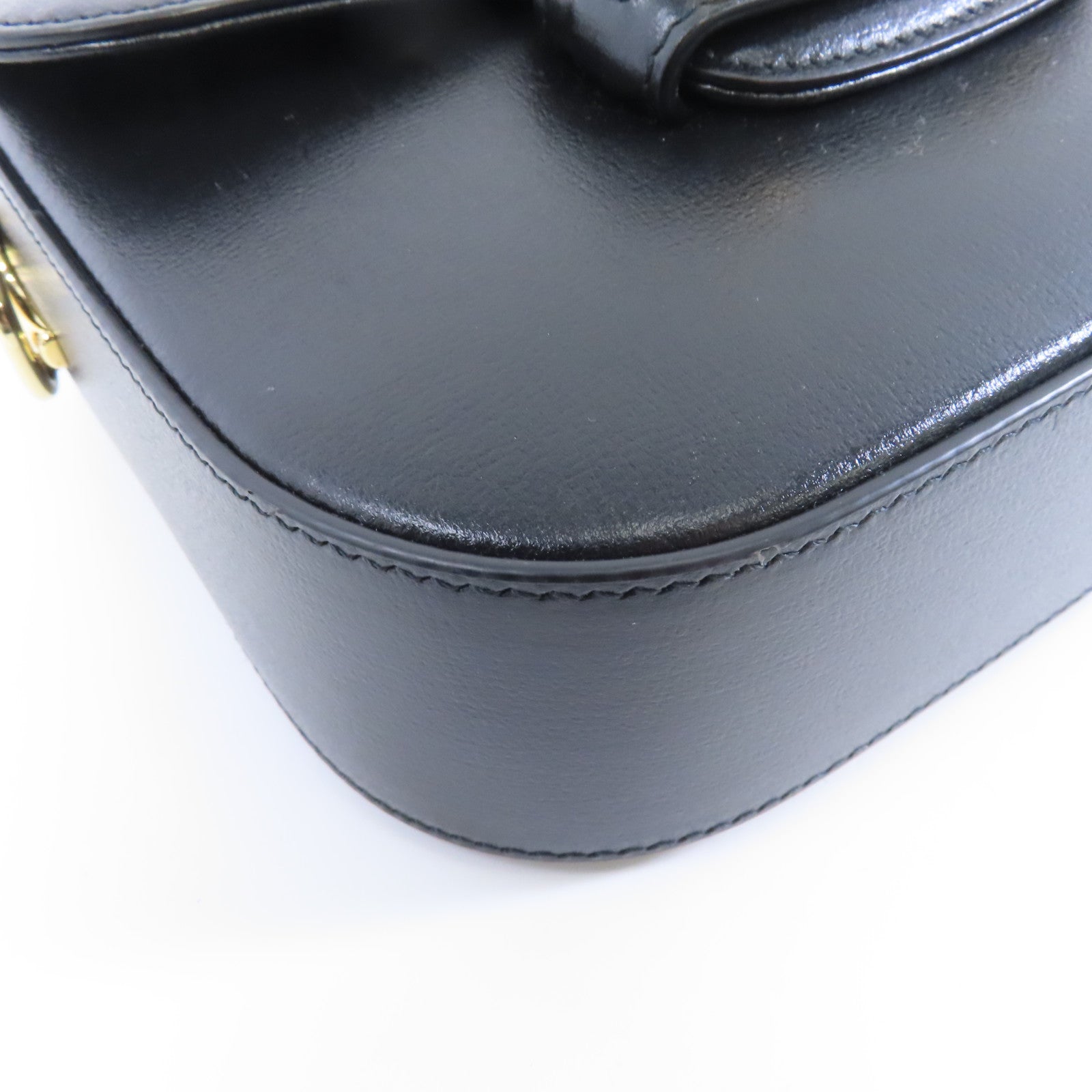 GUCCI 牛皮皮革Horsebit 1955 Mini Bag金扣肩背袋黑色