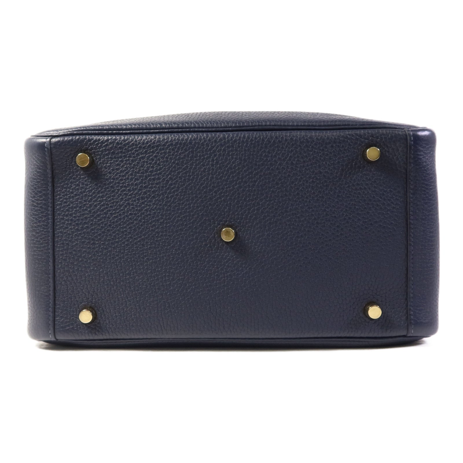 HERMES Clemence皮革Lindy 30金扣手挽肩背兩用袋Bleu Nuit