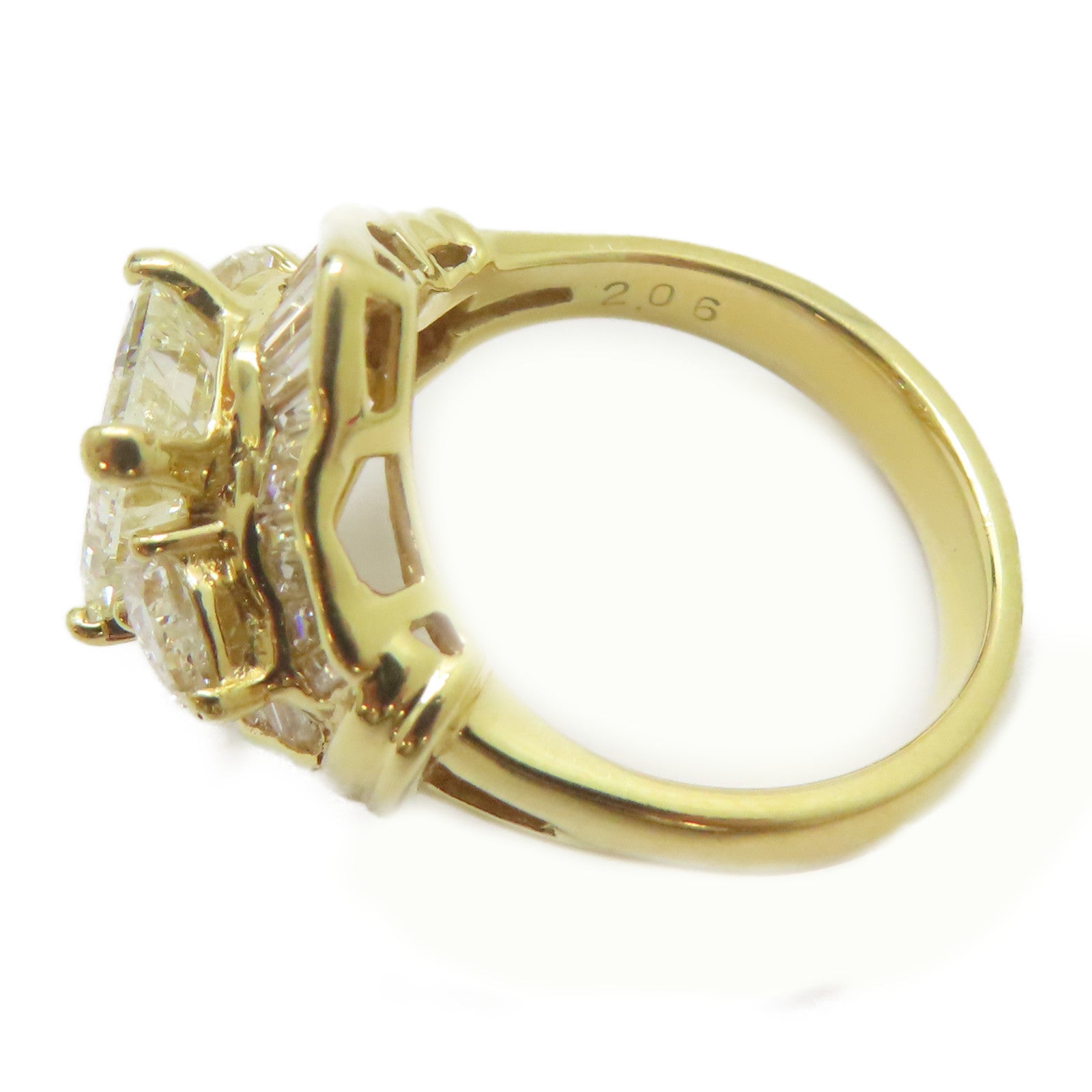 JEWELRY 【激減優惠】18K黃金/2.06ct鑽石/1.22ct鑽石Diamond Ring戒指US#6.75