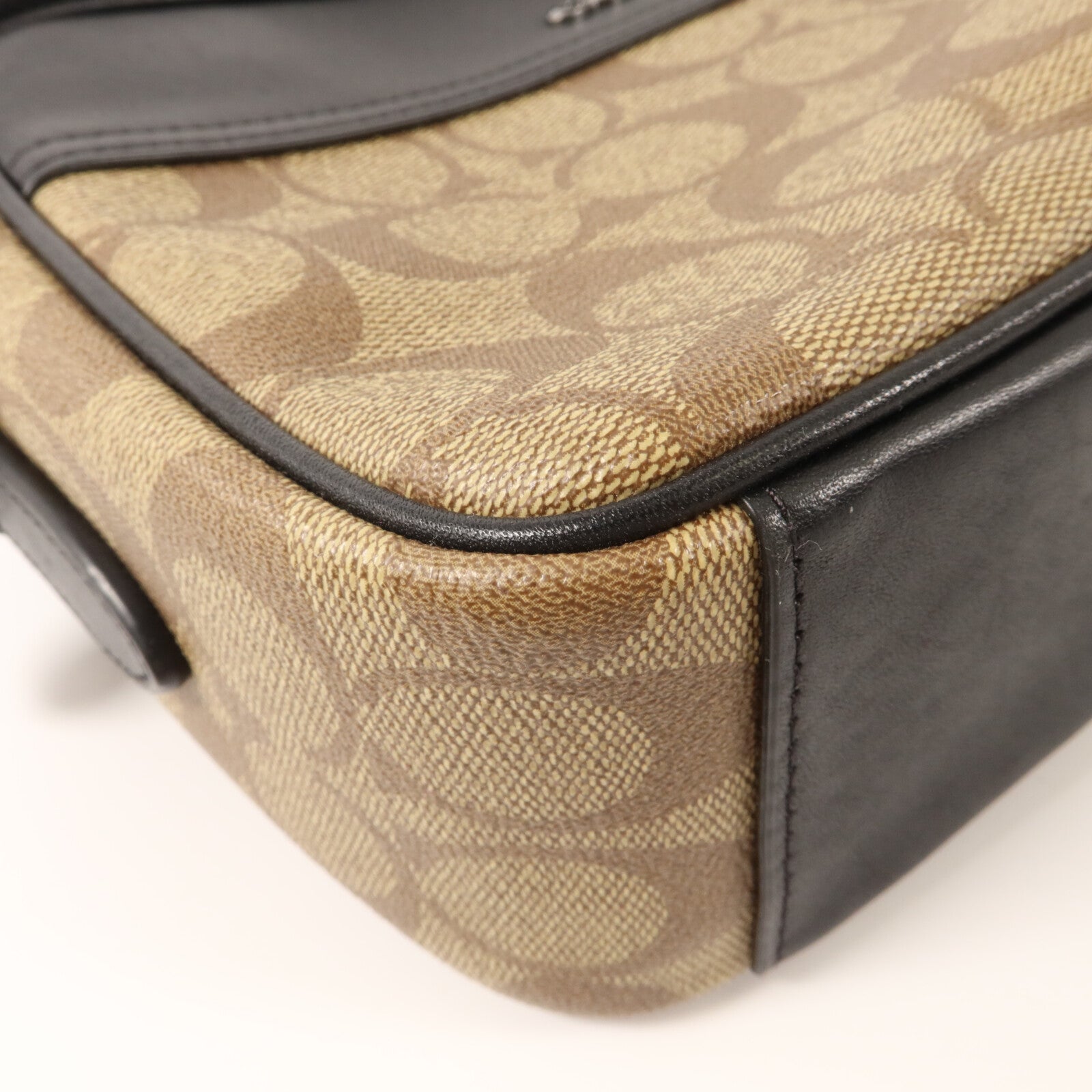 COACH 牛皮皮革/塗層帆布Shoulder Bag肩背袋