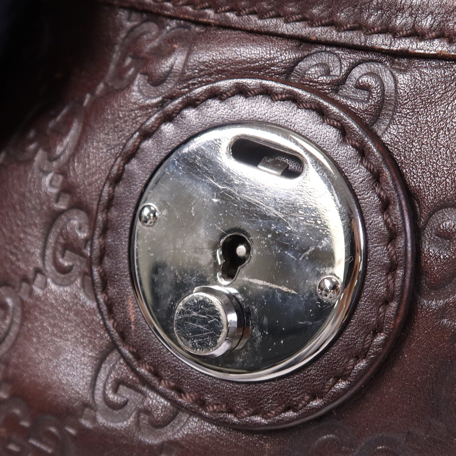 GUCCI 牛皮皮革Shoulder Bag銀扣肩背袋