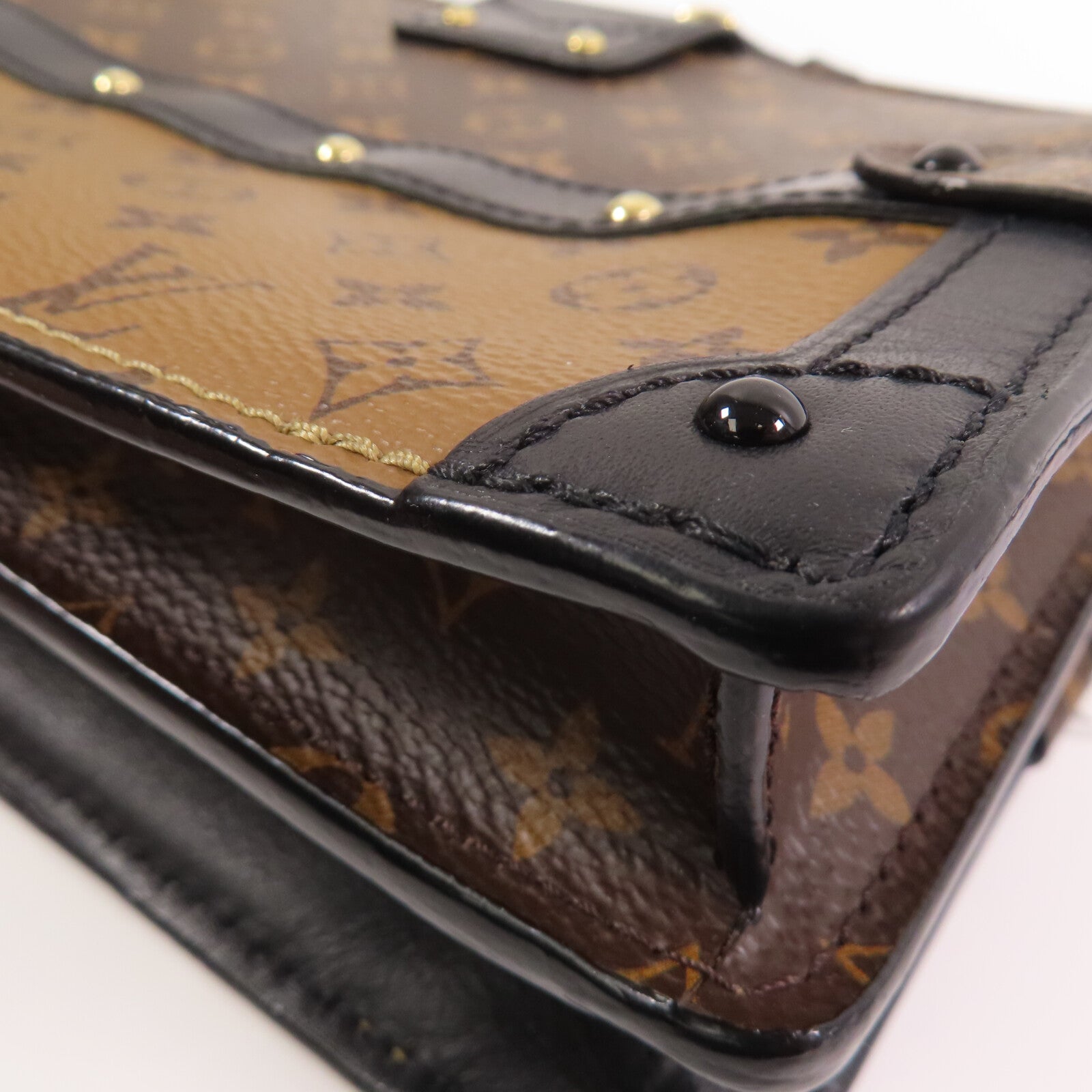 LOUIS VUITTON 【激減優惠】Monogram Reverse Trunk Clutch金扣肩背袋