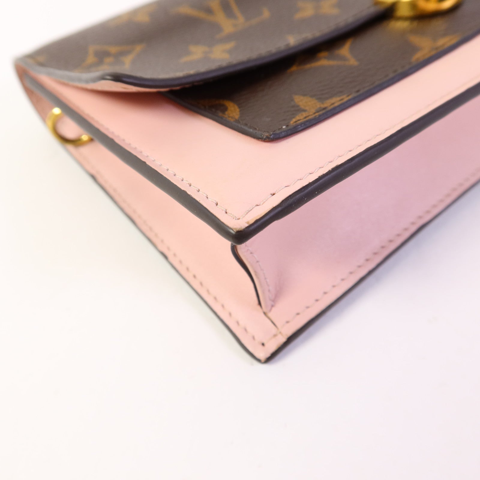 LOUIS VUITTON Monogram Flore Chain Wallet金扣鏈帶肩背袋