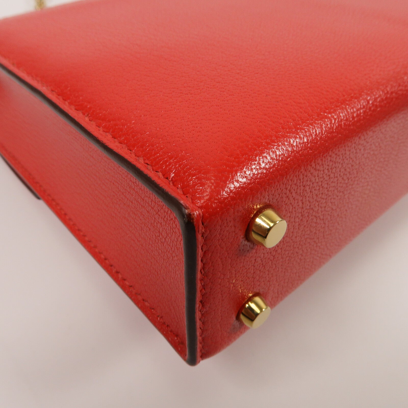 HERMES Chevre皮革Mini Verrou鏈帶肩背袋Rough de Coeur