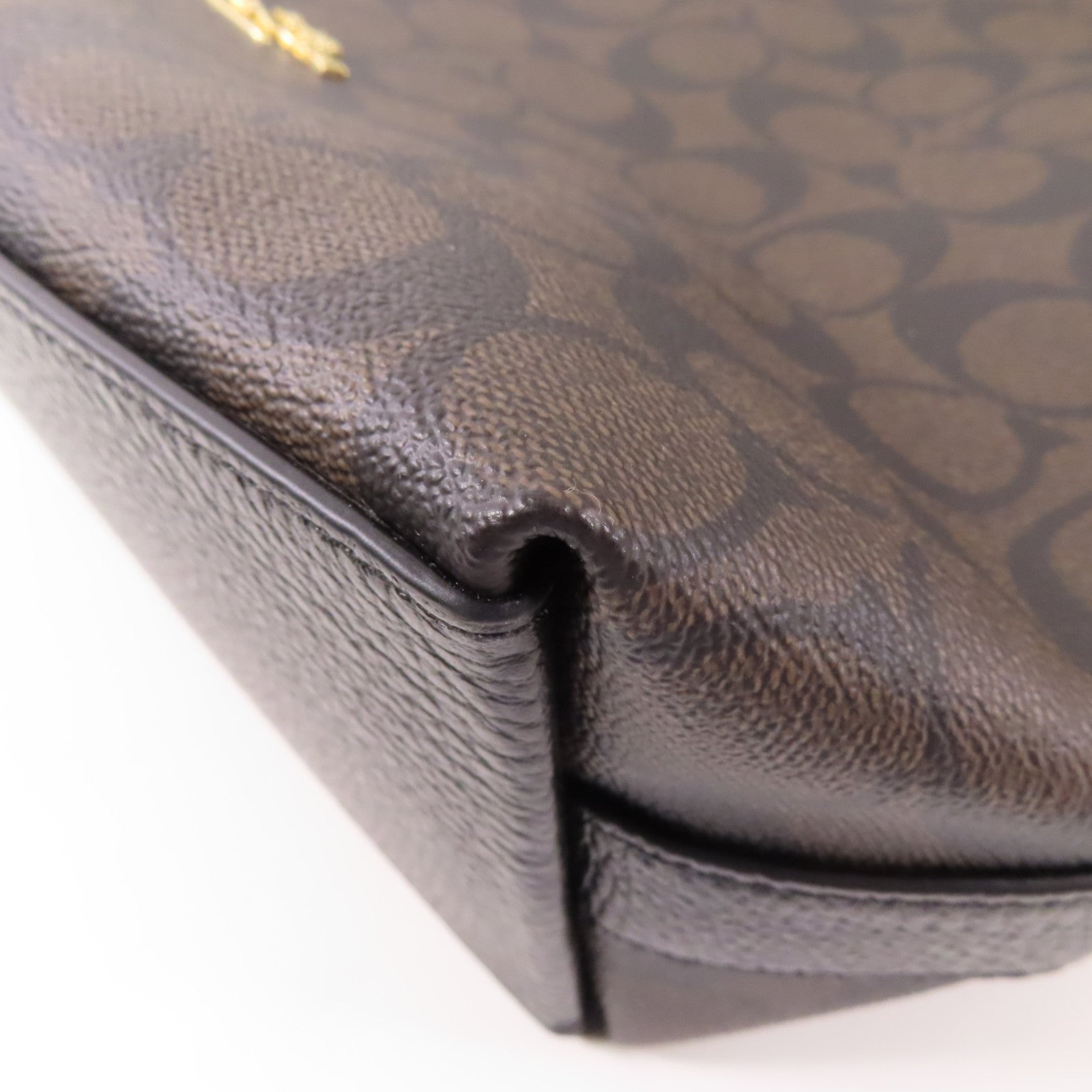 COACH 塗層帆布Shoulder Bag金扣肩背袋