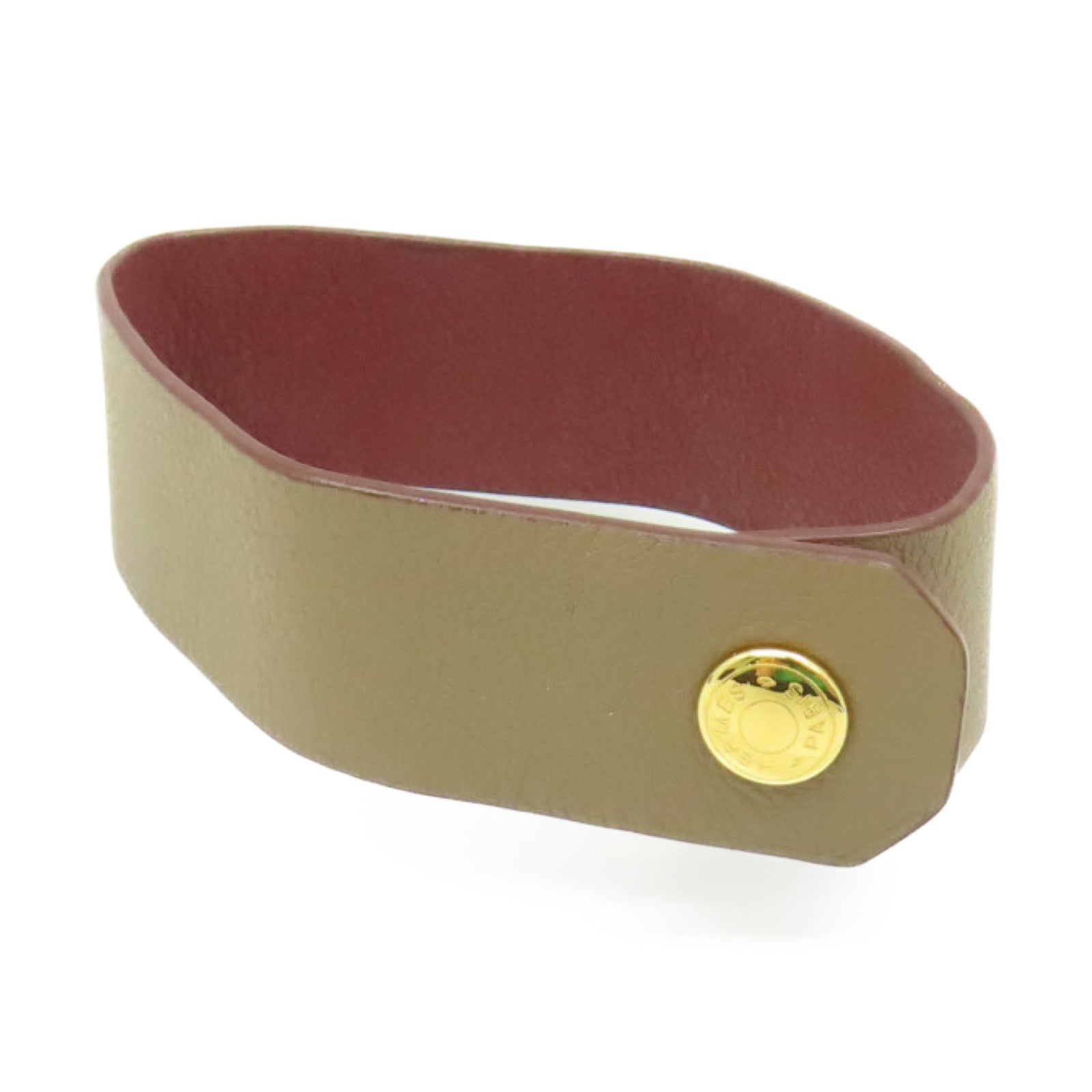 HERMES 【激減優惠】Swift皮革Bracelet金扣手鏈Etoupe大象灰色