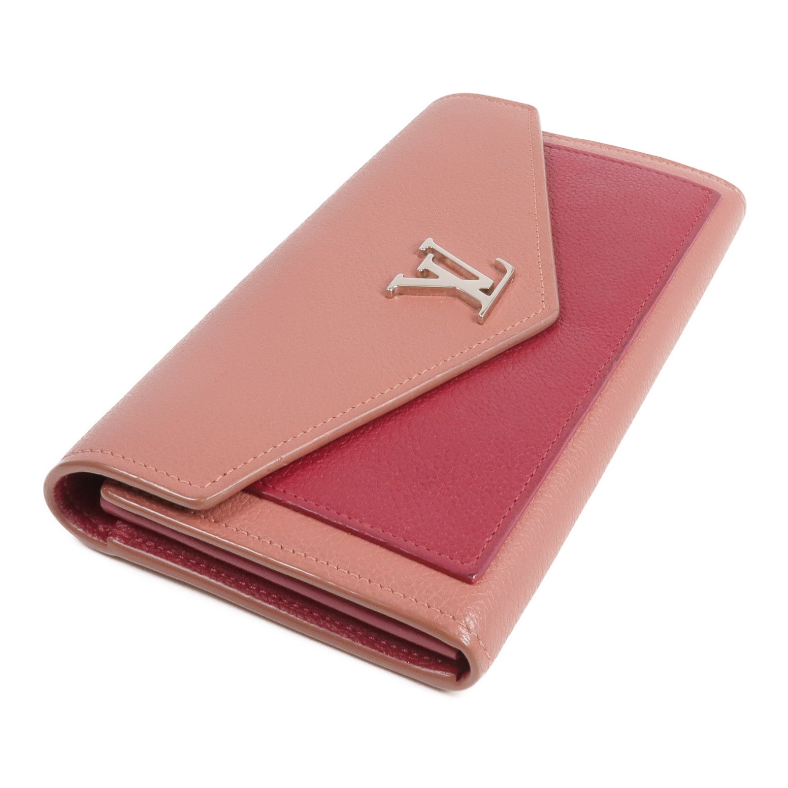 LOUIS VUITTON 牛皮皮革Portefeuille Mylockme銀扣長錢包