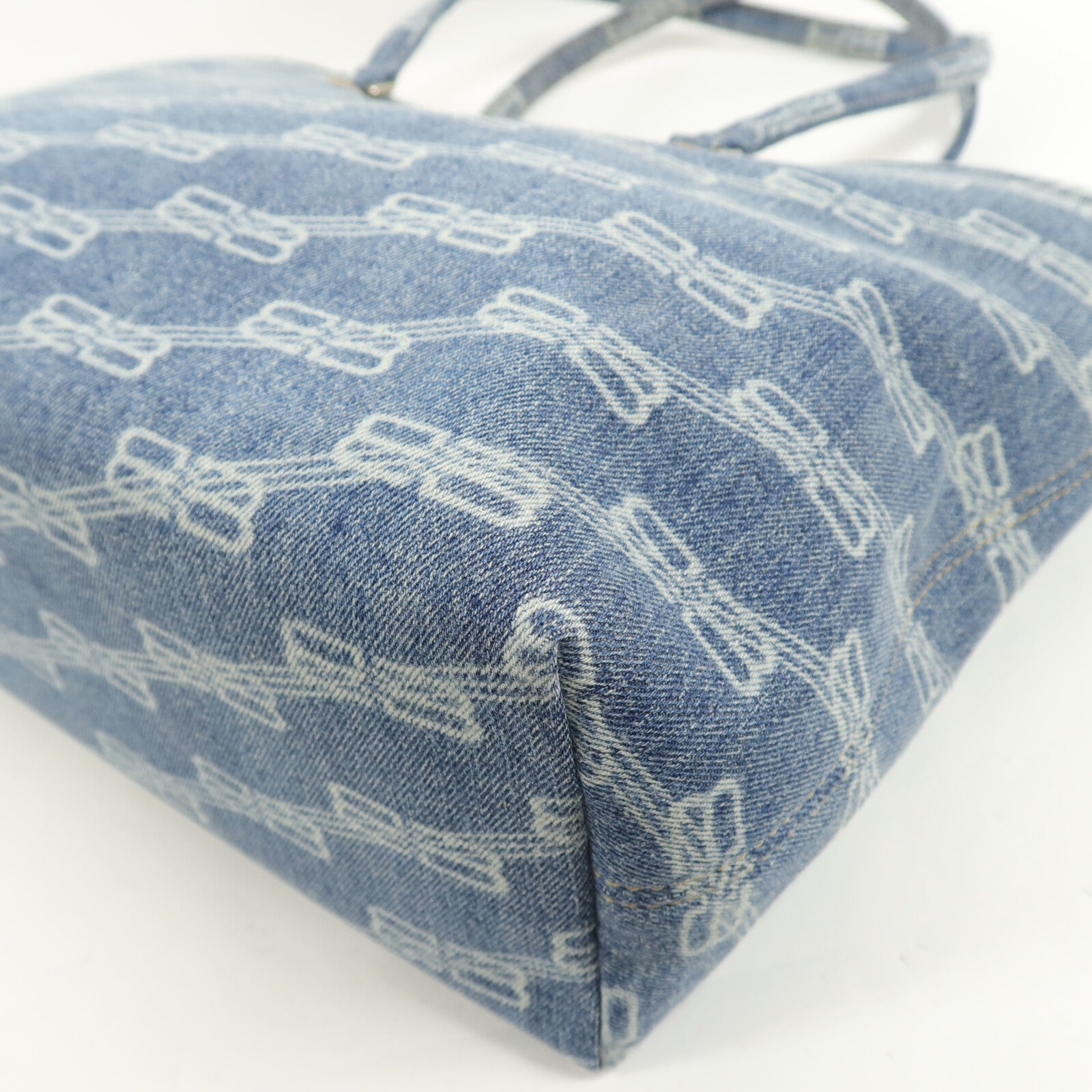 BALENCIAGA 牛仔布BB Signature Shopper手挽袋