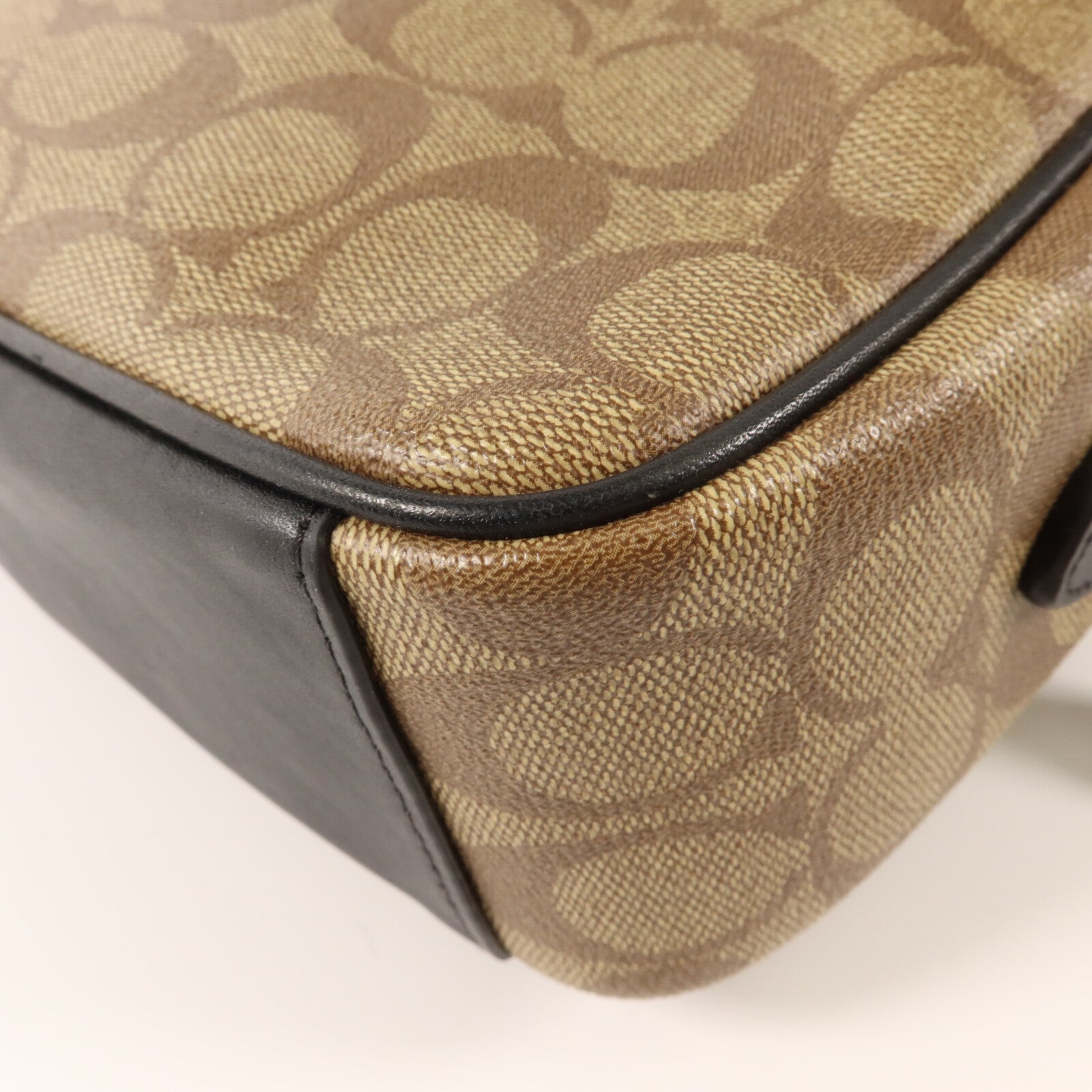 COACH 牛皮皮革/塗層帆布Shoulder Bag肩背袋