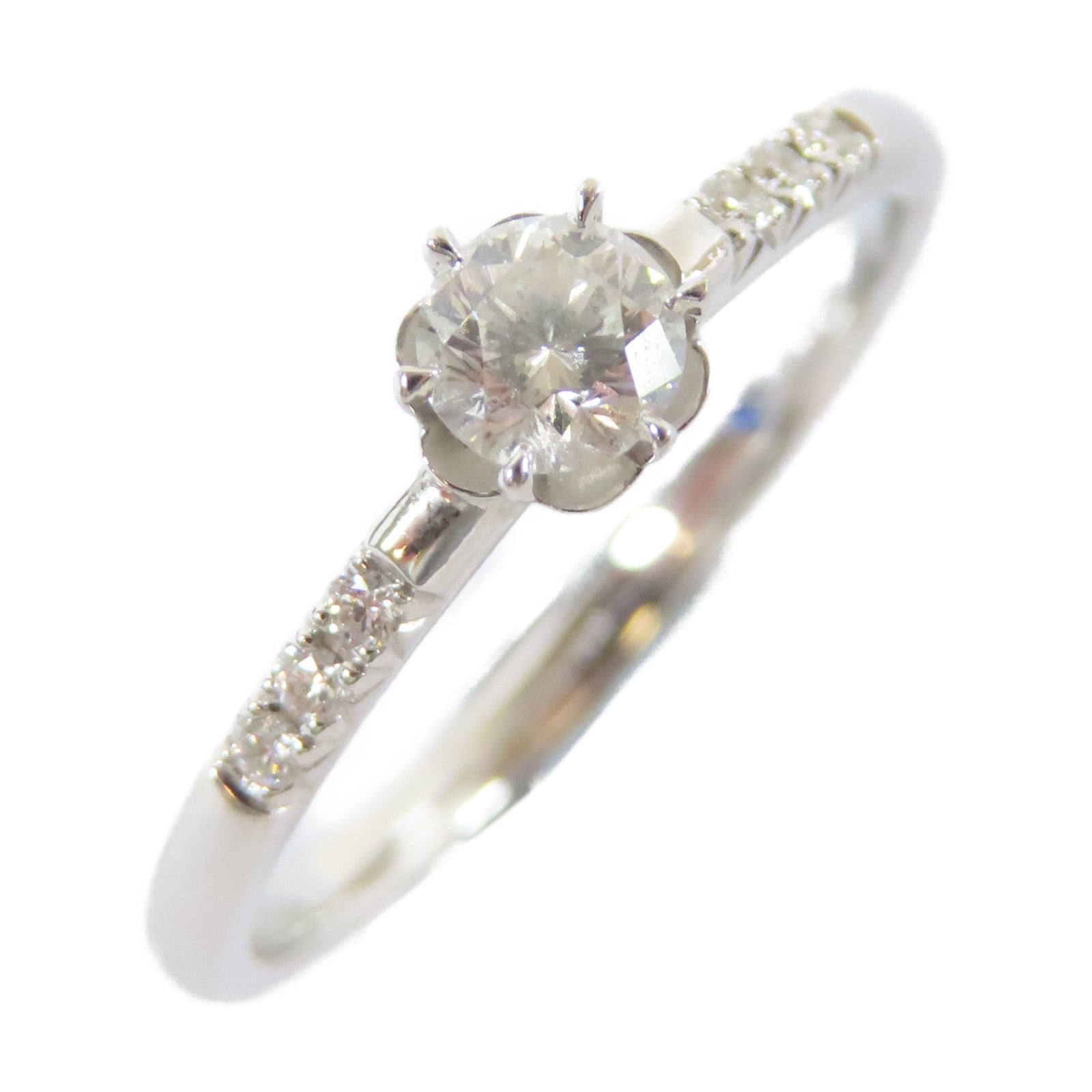 JEWELRY 【激減優惠】18K白金Diamond Ring0.22ct/0.04ct鑽石戒指US#5.5