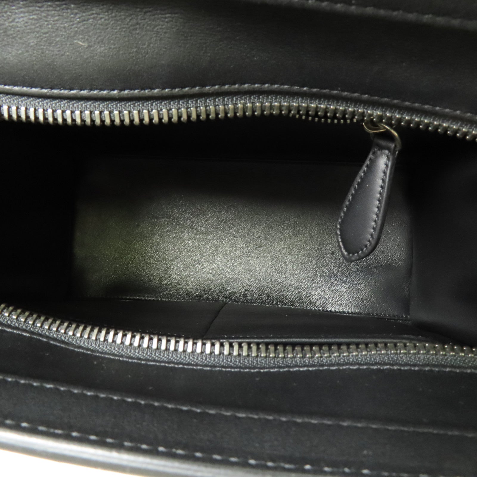 CELINE 牛皮皮革Micro Luggage銀扣手挽袋