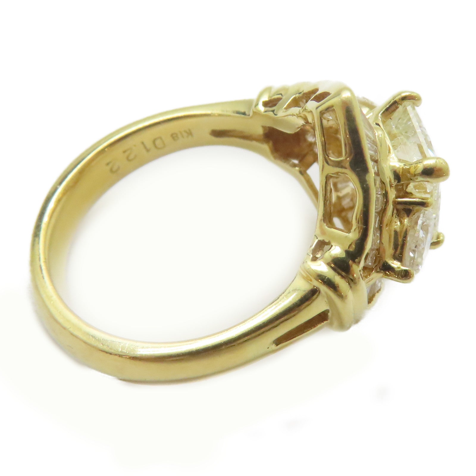 JEWELRY 【激減優惠】18K黃金/2.06ct鑽石/1.22ct鑽石Diamond Ring戒指US#6.75