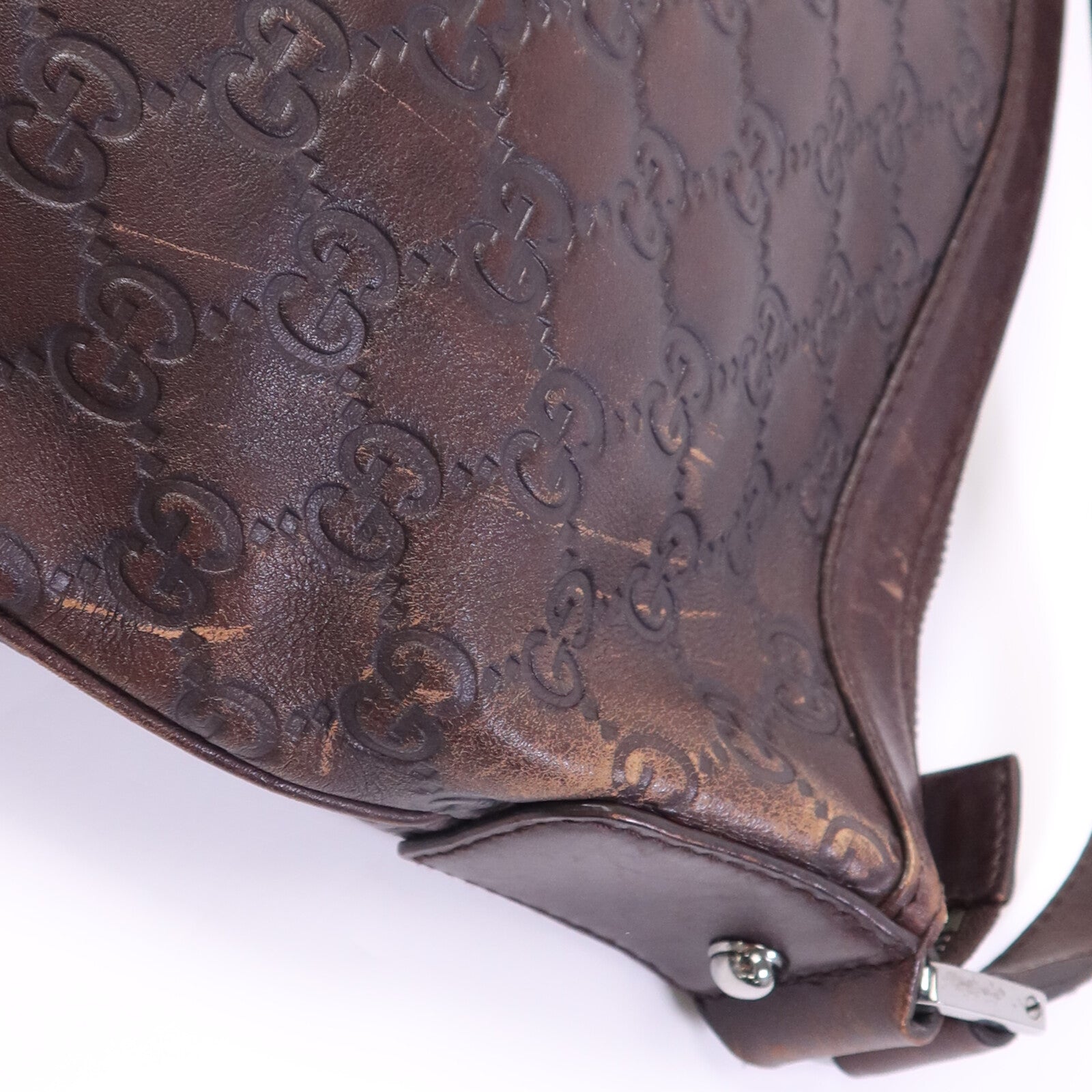 GUCCI 牛皮皮革Shoulder Bag銀扣肩背袋