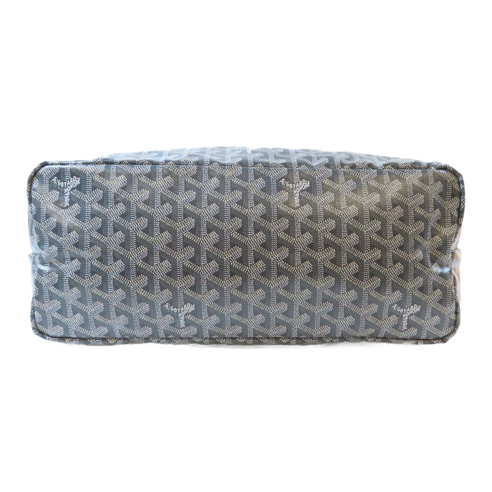 GOYARD 塗層帆布Saint Louis Hulot銀扣手挽袋灰色