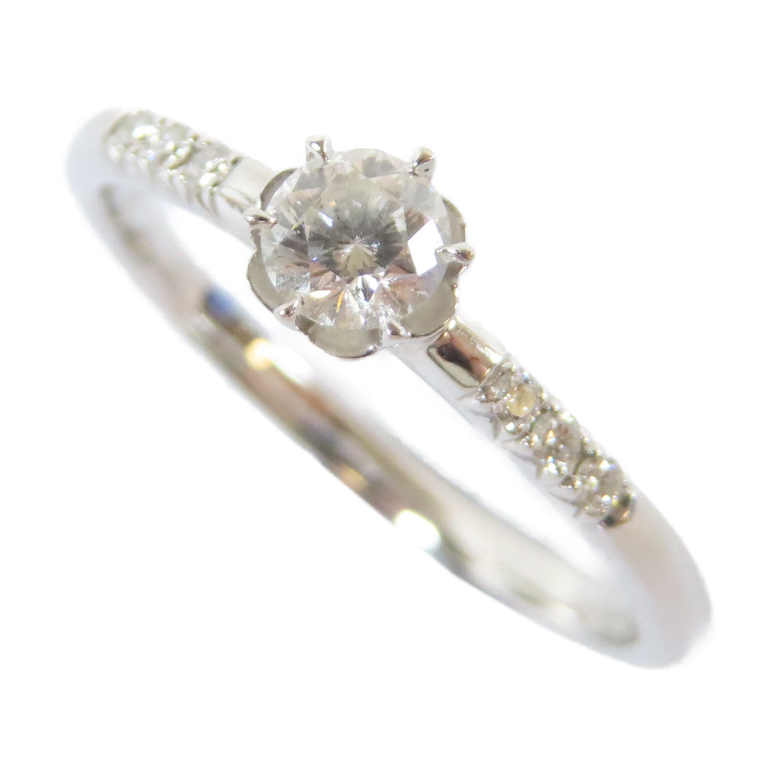 JEWELRY 【激減優惠】18K白金Diamond Ring0.22ct/0.04ct鑽石戒指US#5.5