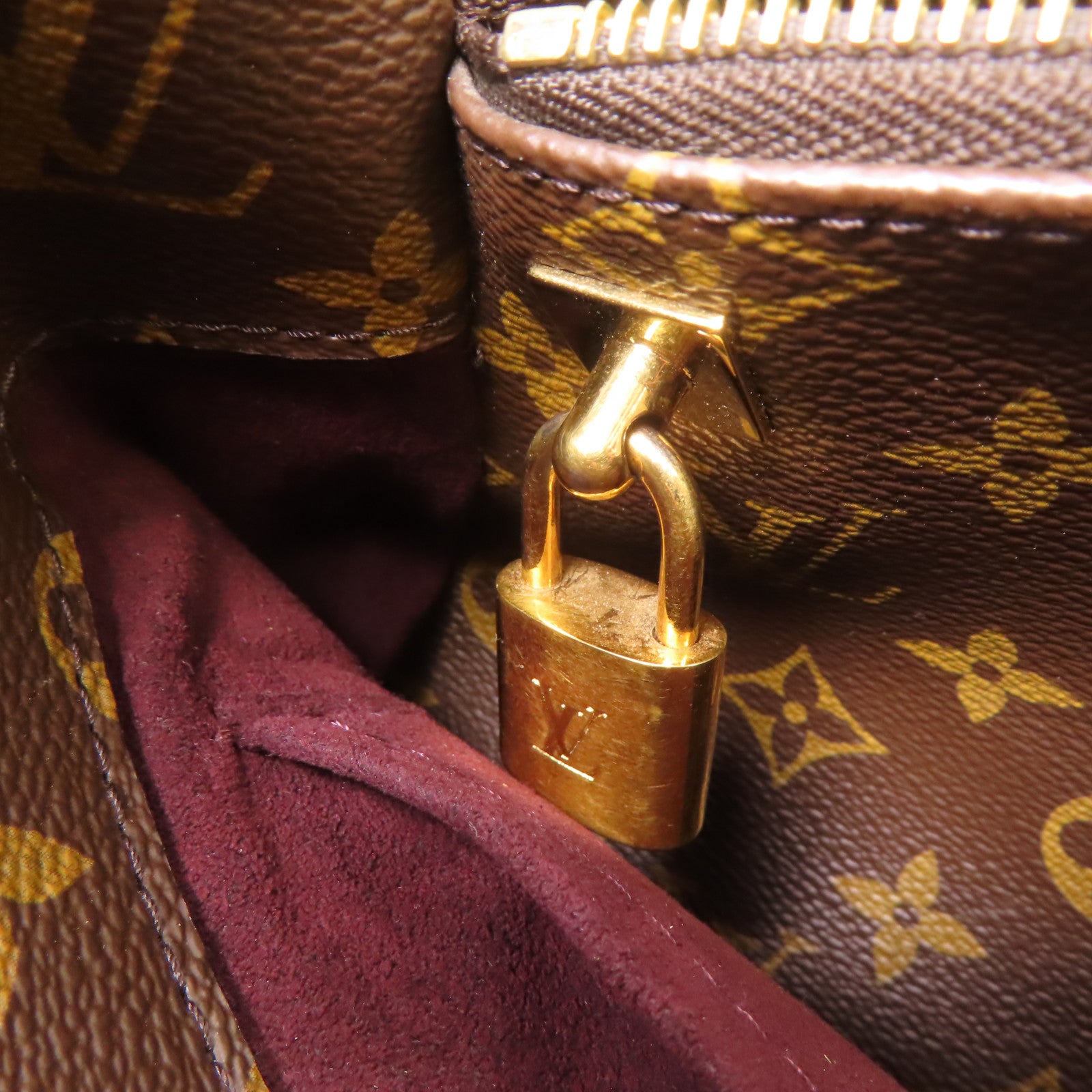 LOUIS VUITTON Monogram Montaigne金扣手挽肩背兩用袋棕色