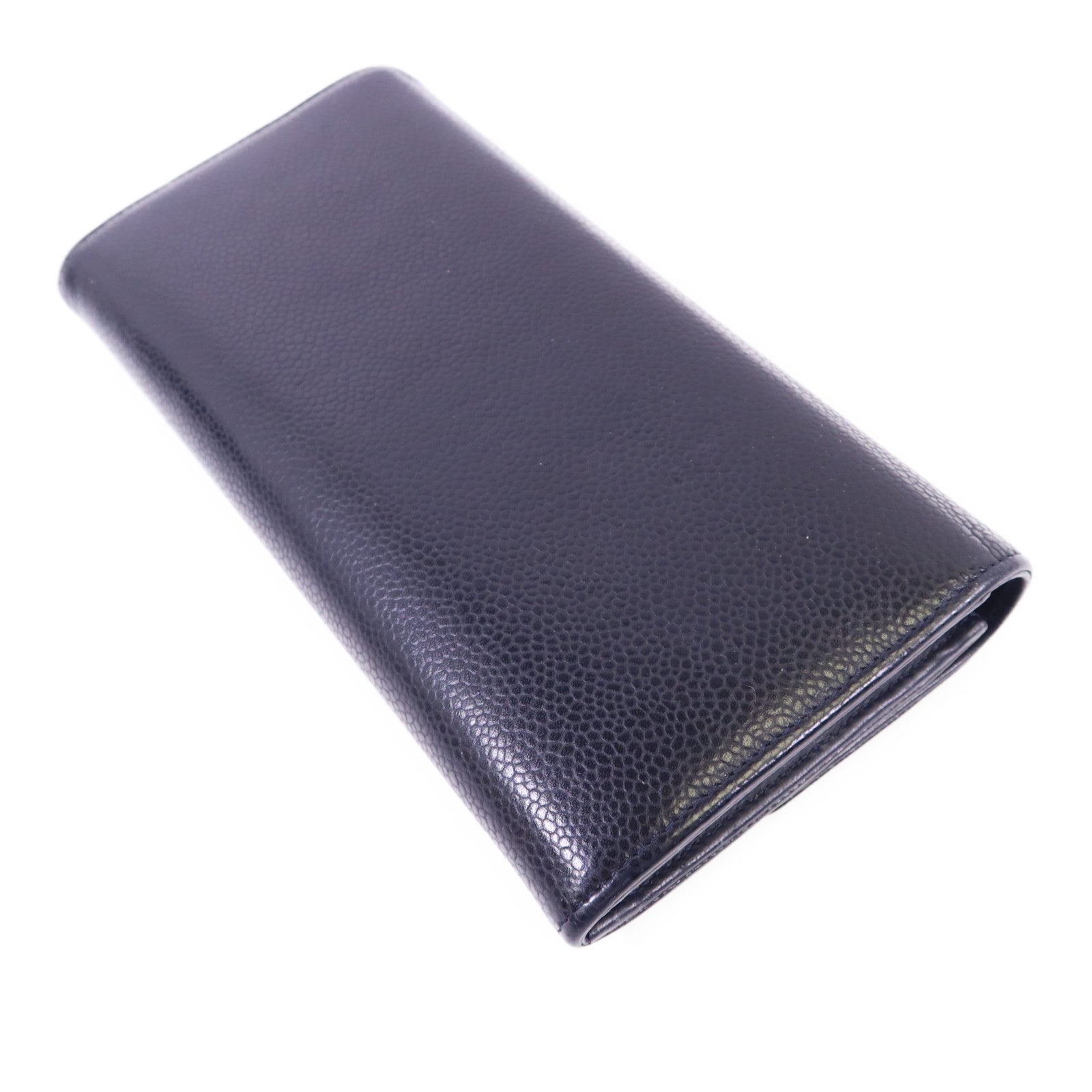 CHANEL 牛皮皮革Long Wallet銀扣長錢包