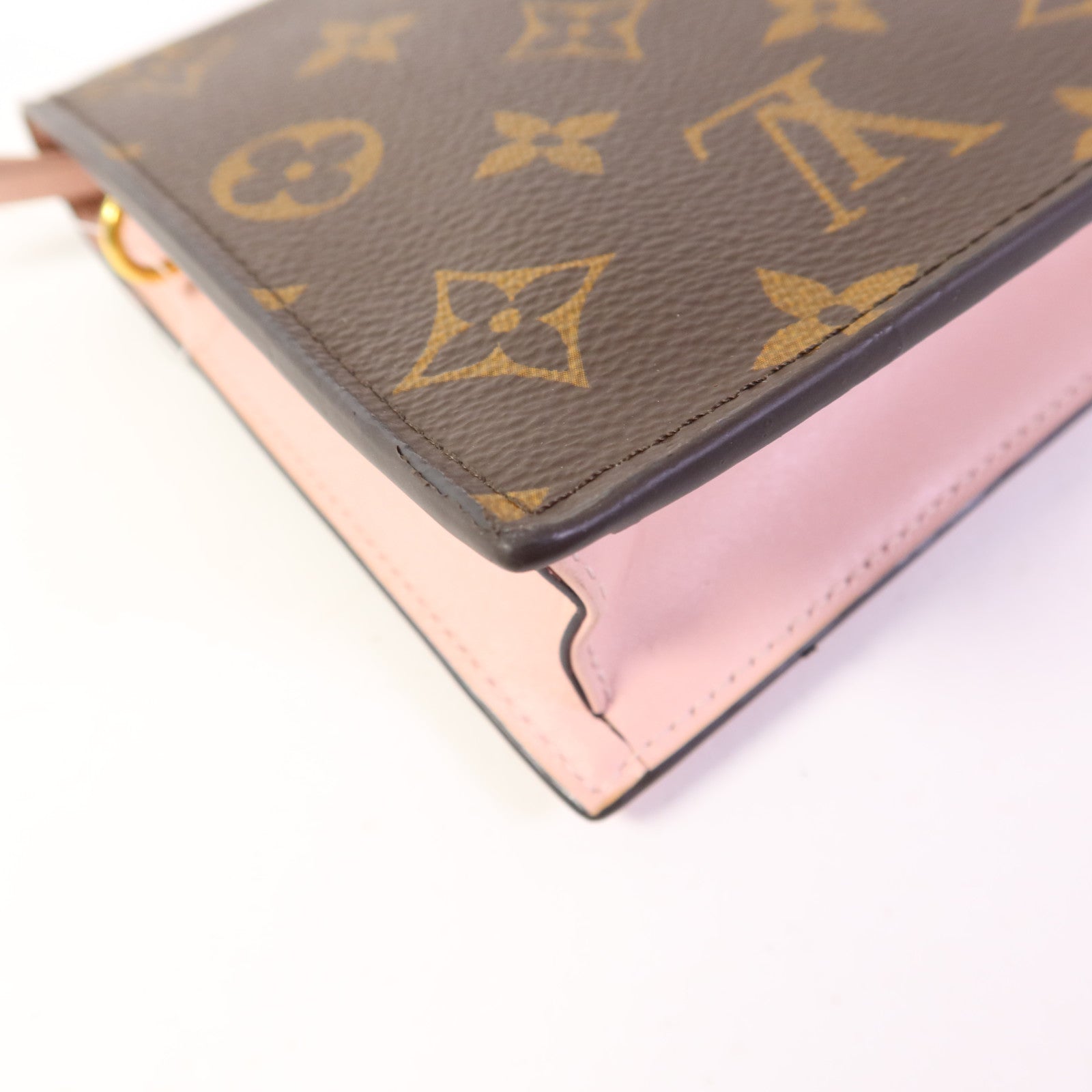 LOUIS VUITTON Monogram Flore Chain Wallet金扣鏈帶肩背袋