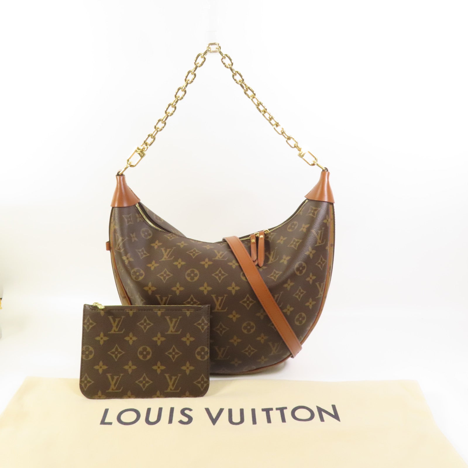 LOUIS VUITTON Monogram Loop Hobo金扣手挽肩背兩用袋
