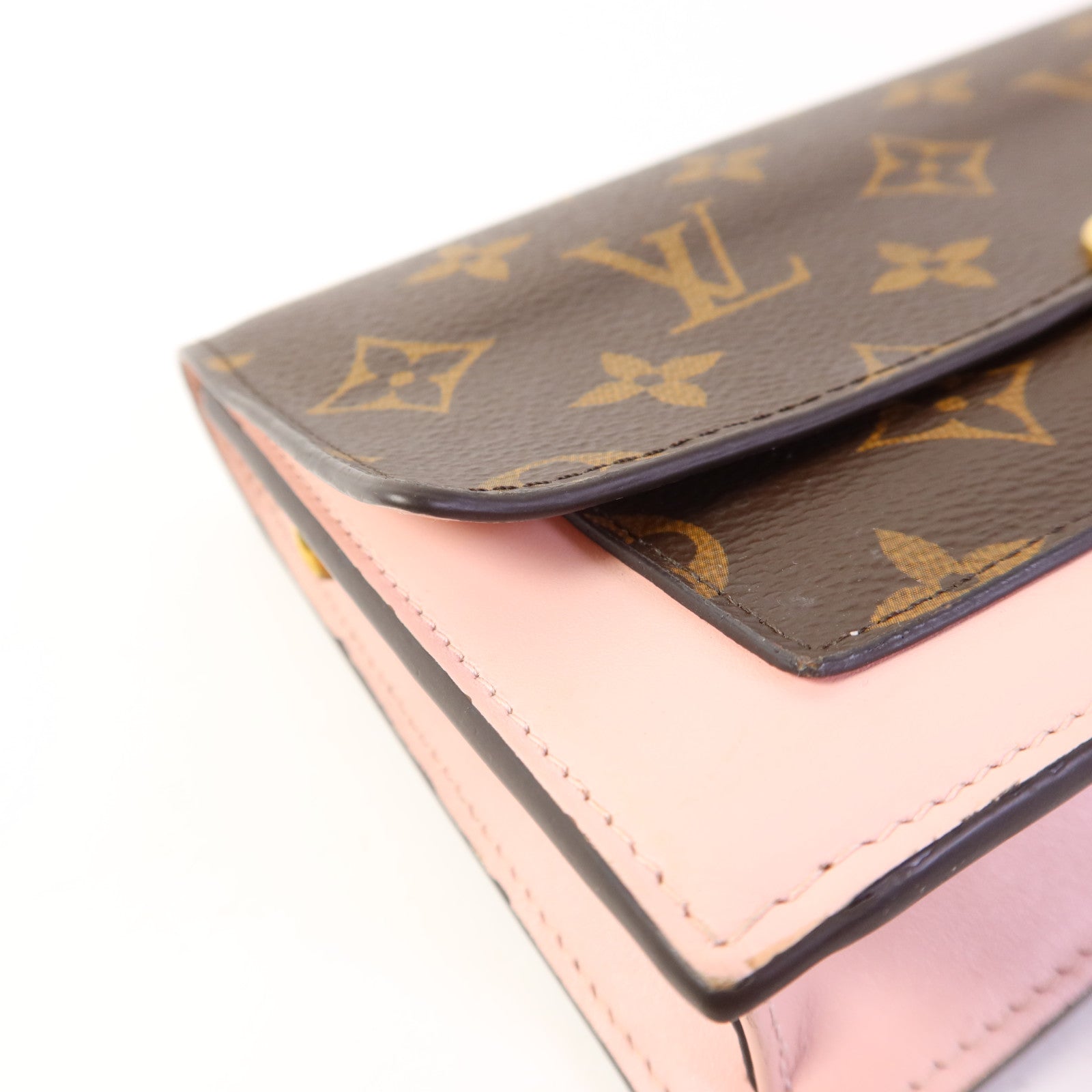 LOUIS VUITTON Monogram Flore Chain Wallet金扣鏈帶肩背袋