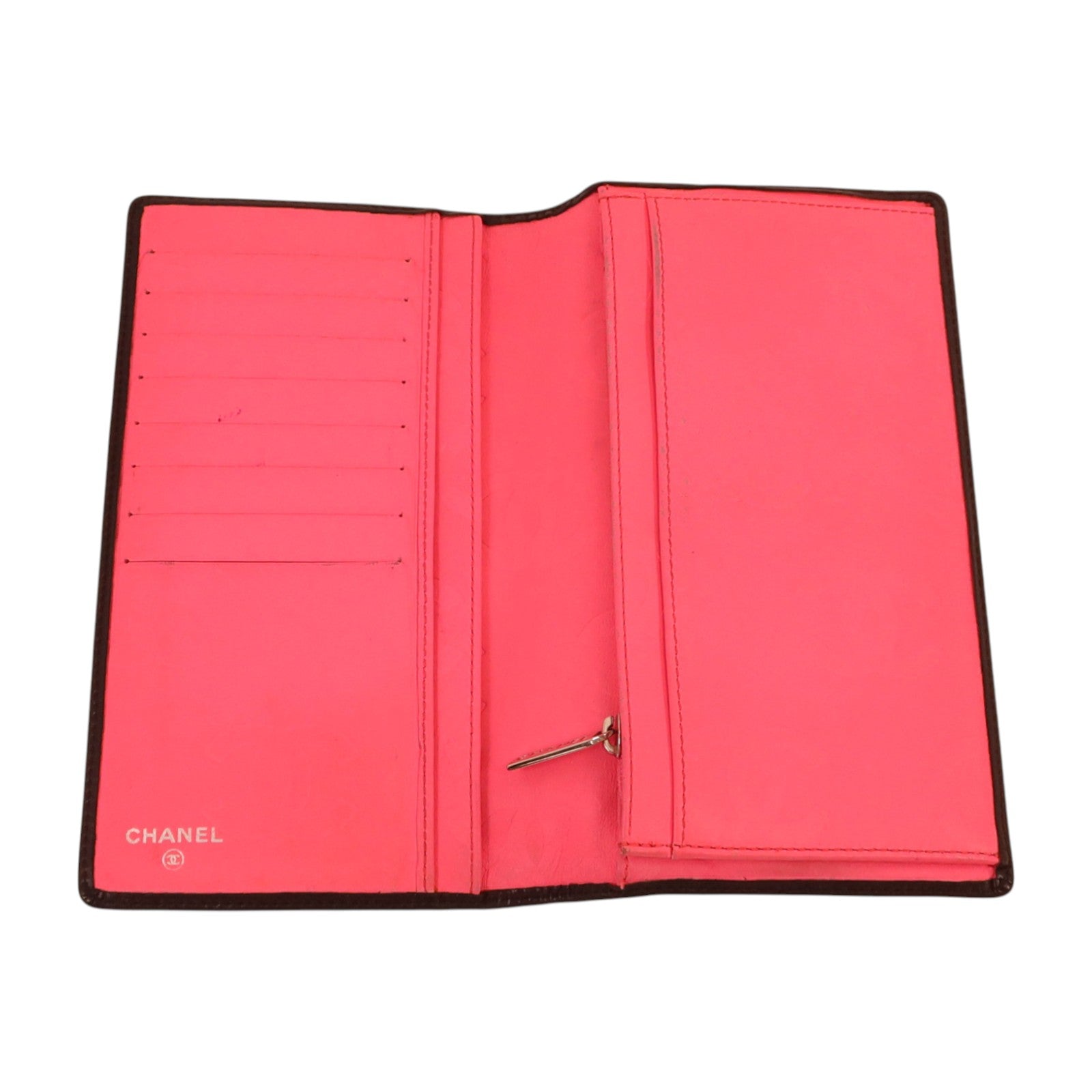 CHANEL 牛皮皮革Cambon Long Wallet銀扣長錢包