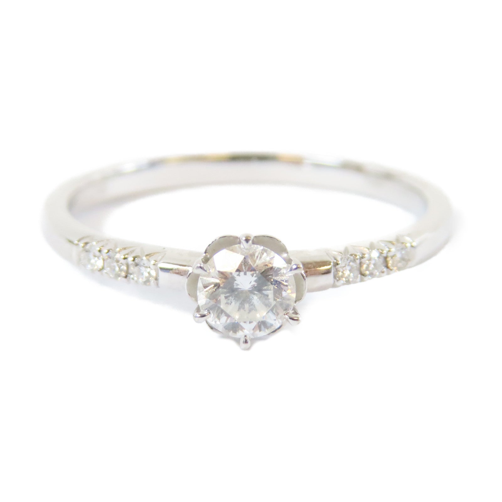 JEWELRY 【激減優惠】18K白金Diamond Ring0.22ct/0.04ct鑽石戒指US#5.5