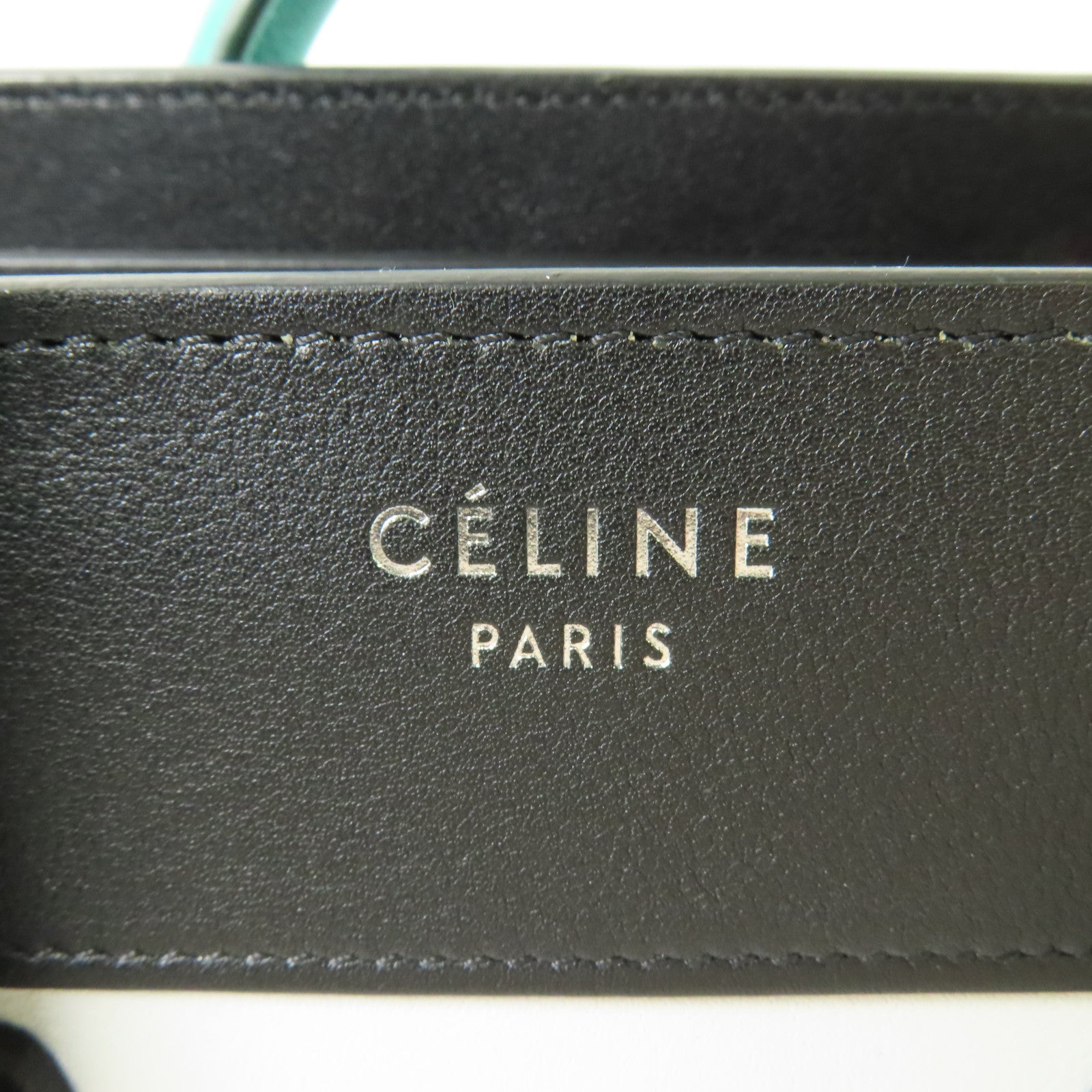 CELINE 牛皮皮革Micro Luggage銀扣手挽袋
