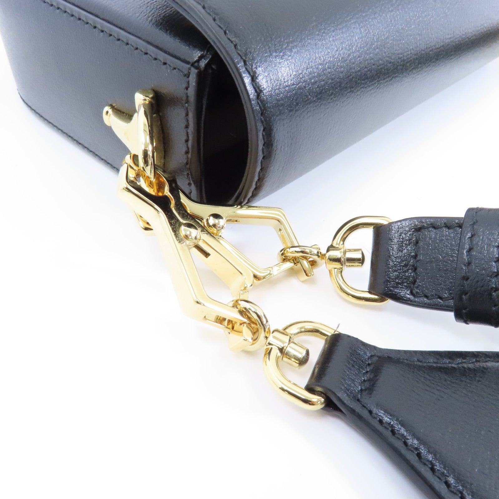 GUCCI 牛皮皮革Horsebit 1955 Mini Bag金扣肩背袋黑色