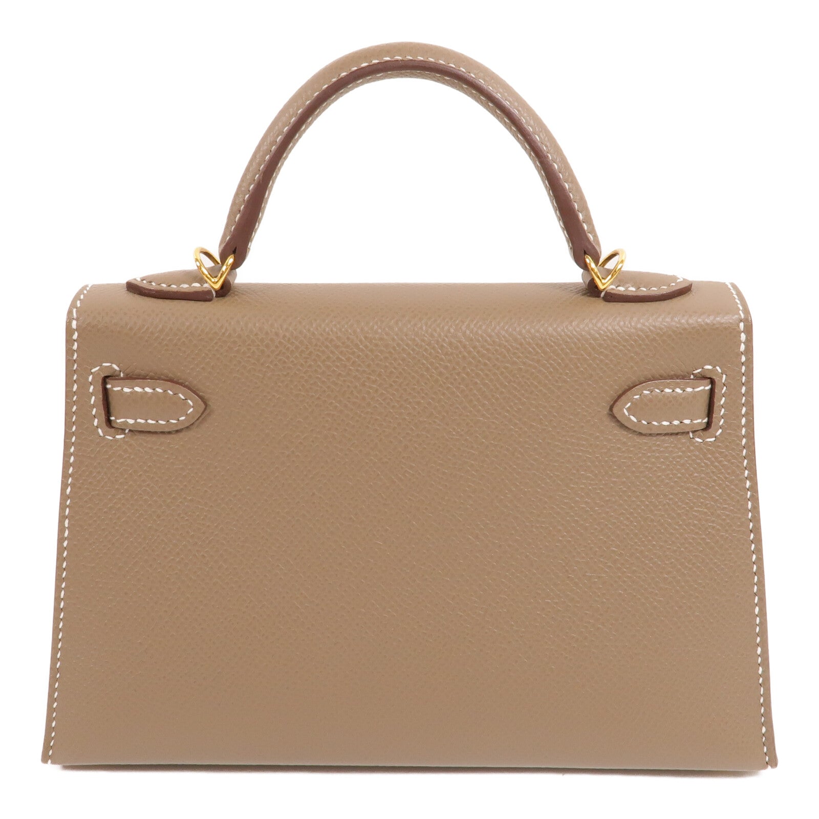 HERMES Epsom皮革Mini Kelly手挽肩背兩用袋Etoupe