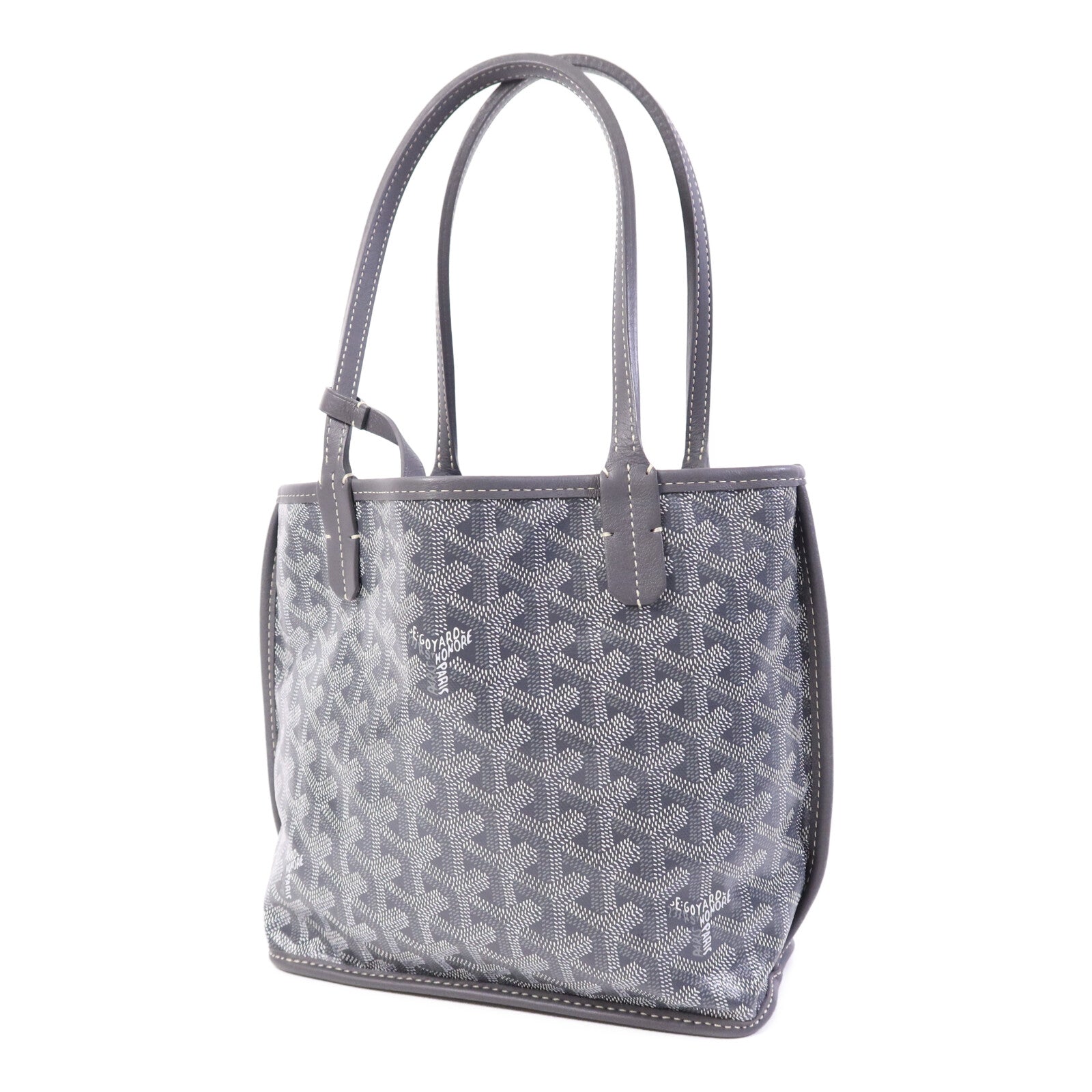 GOYARD 塗層帆布Anjon Mini銀扣手挽袋