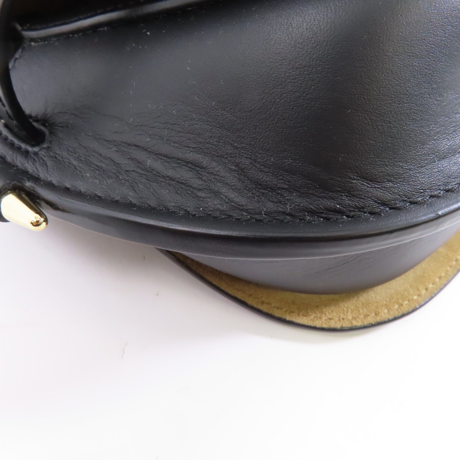 LOEWE 牛皮皮革Mini Gate金扣肩背袋黑色