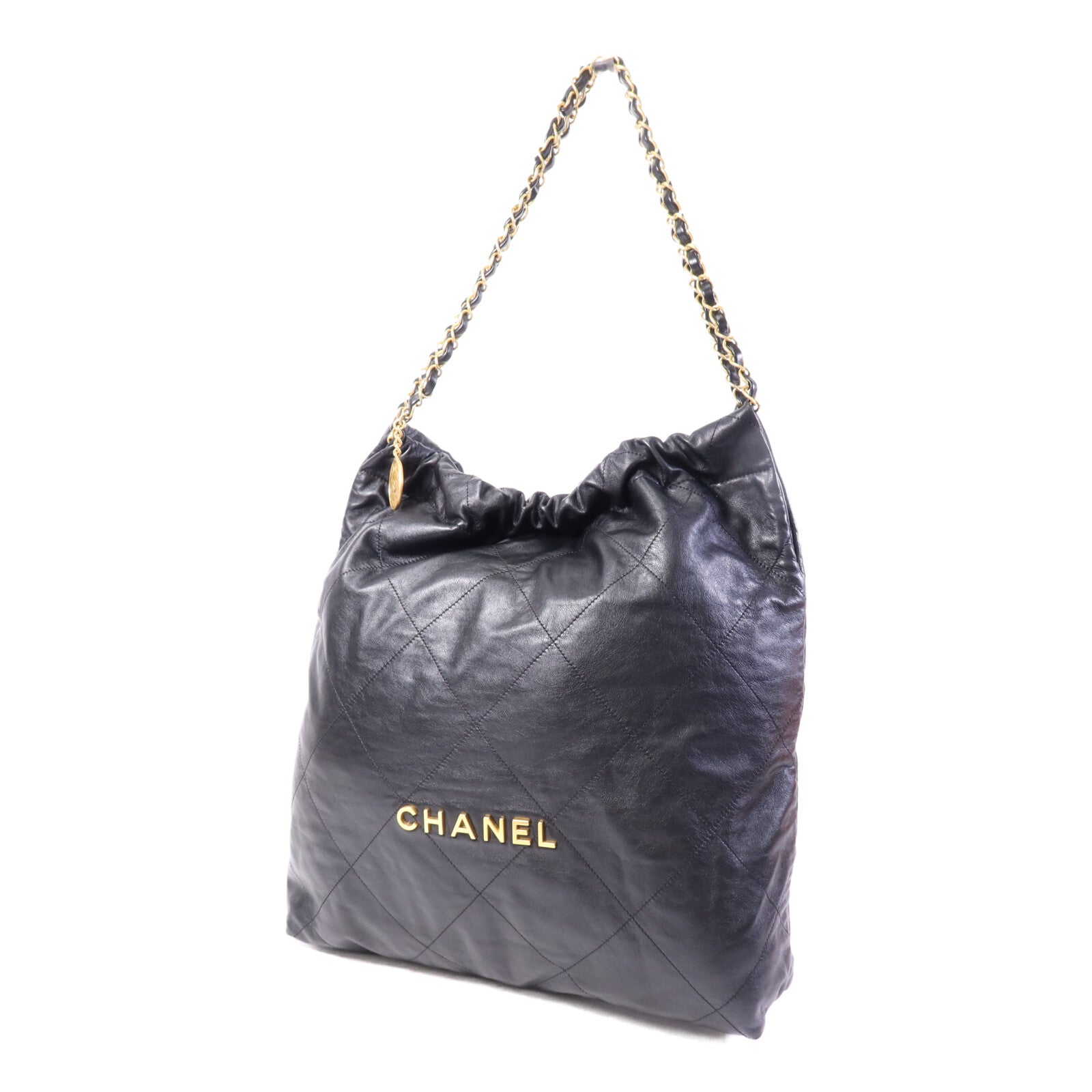 CHANEL 牛皮皮革Chanel 22 Medium金扣鏈帶肩背袋