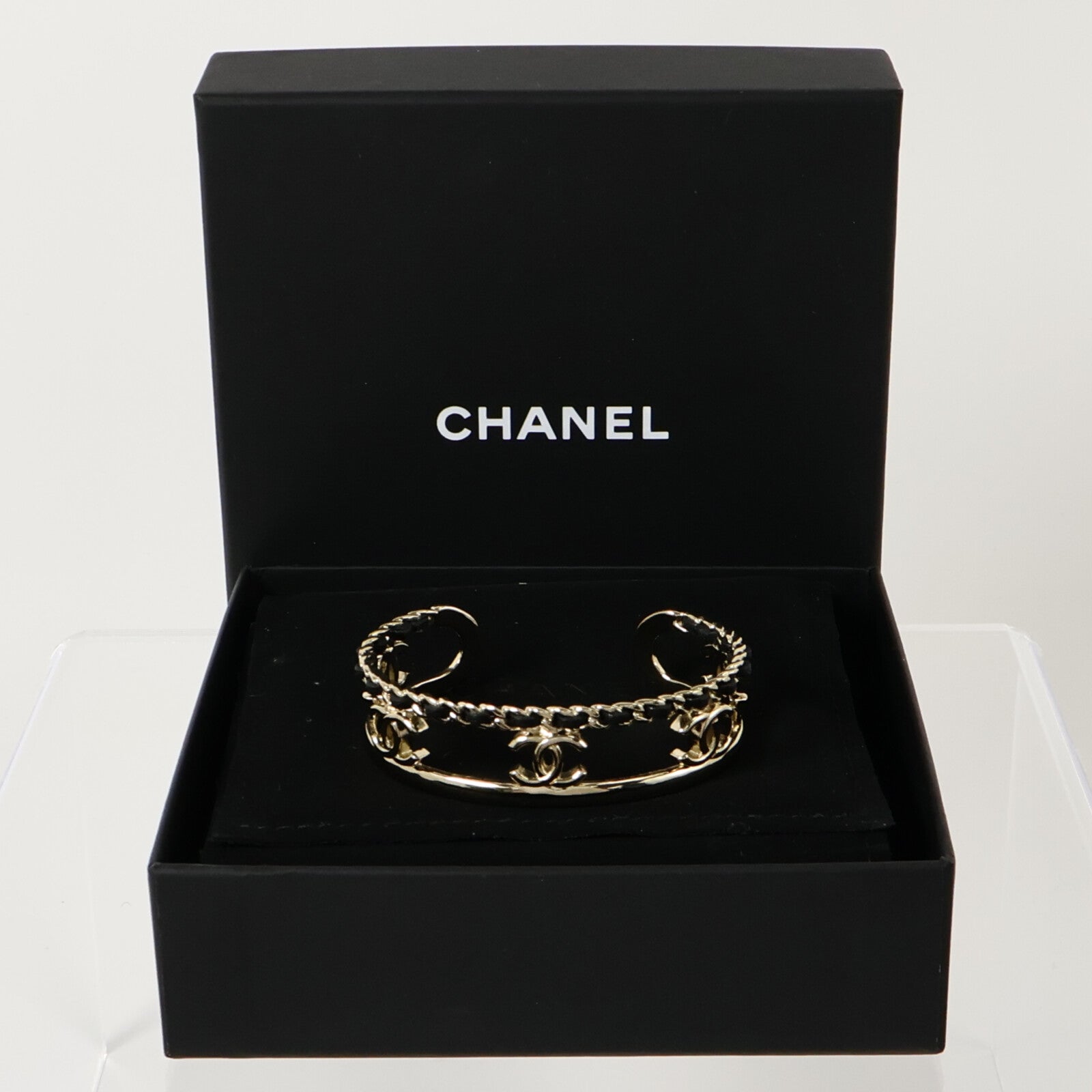 CHANEL 金屬/皮革Bangle手鐲