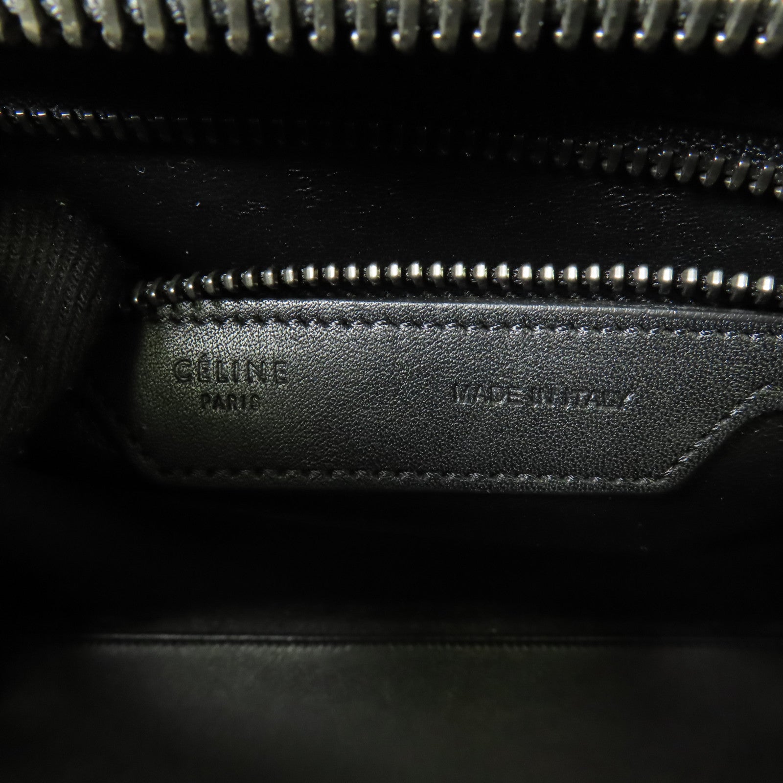 CELINE 牛皮皮革Micro Luggage銀扣手挽袋