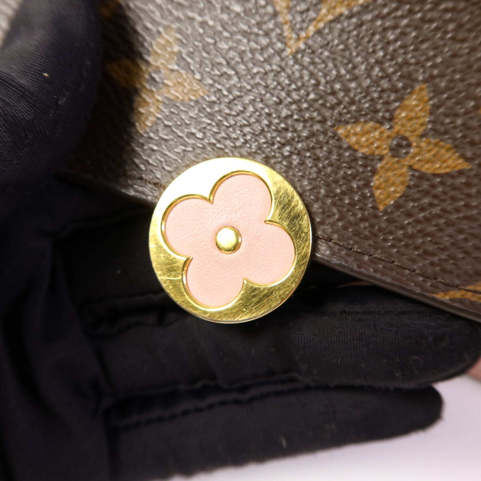 LOUIS VUITTON Monogram Flore Chain Wallet金扣鏈帶肩背袋