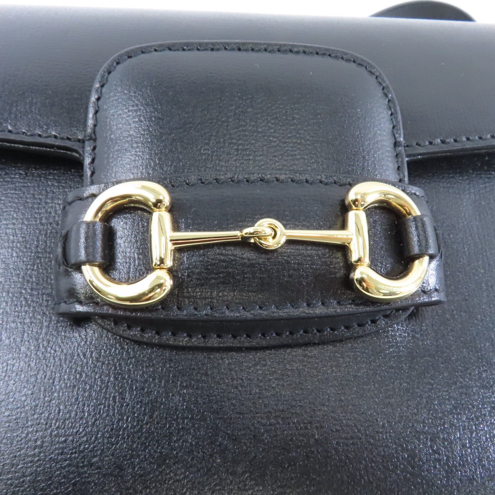 GUCCI 牛皮皮革Horsebit 1955 Mini Bag金扣肩背袋黑色