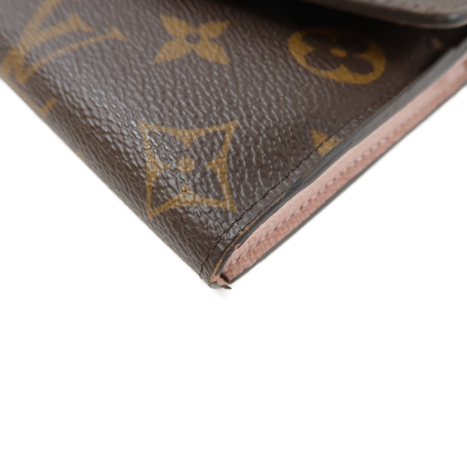 LOUIS VUITTON Monogram Sarah Long Wallet金扣長錢包啡色/粉紅色