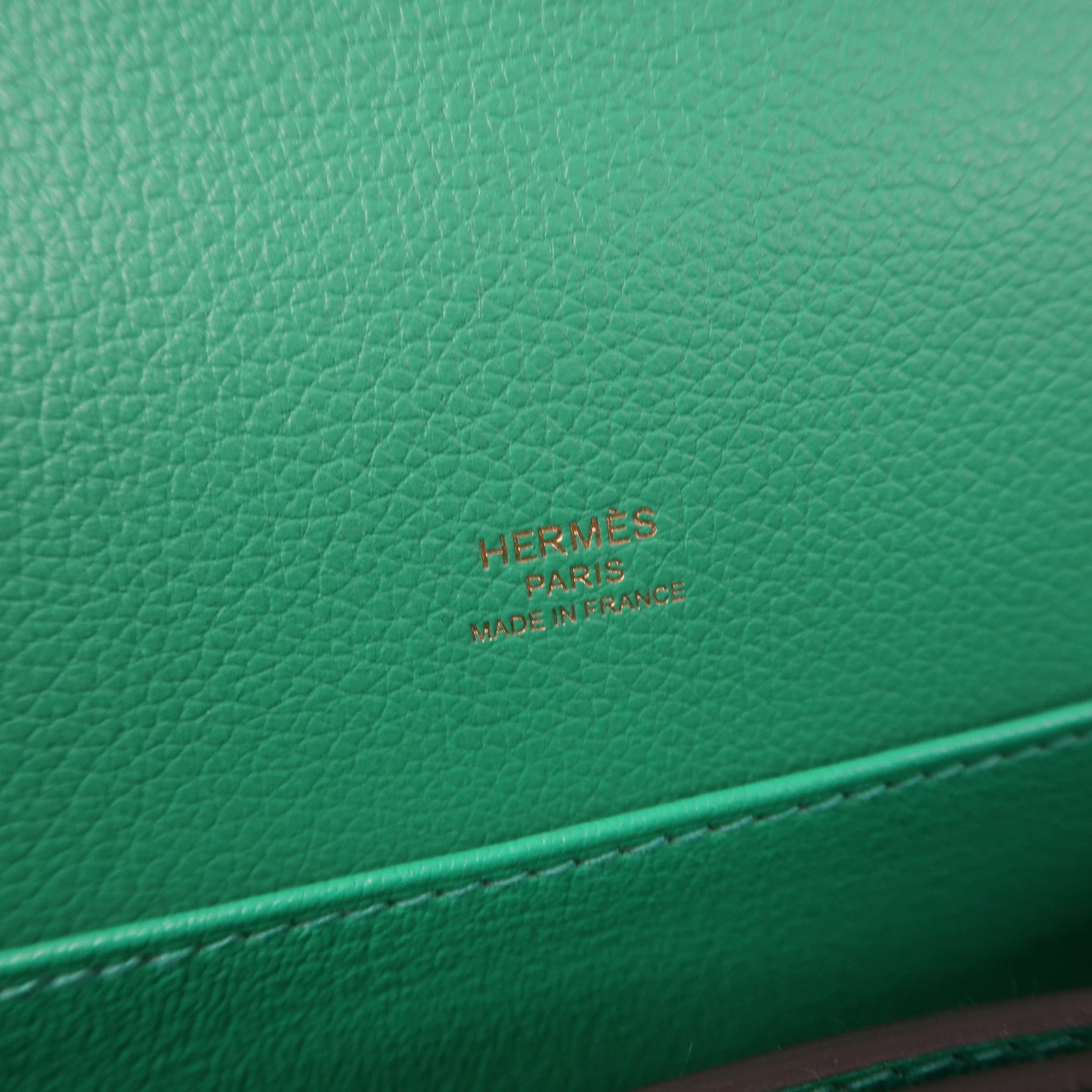 HERMES 【激減優惠】Evercolor皮革Roulis 23金扣肩背袋薄荷綠色