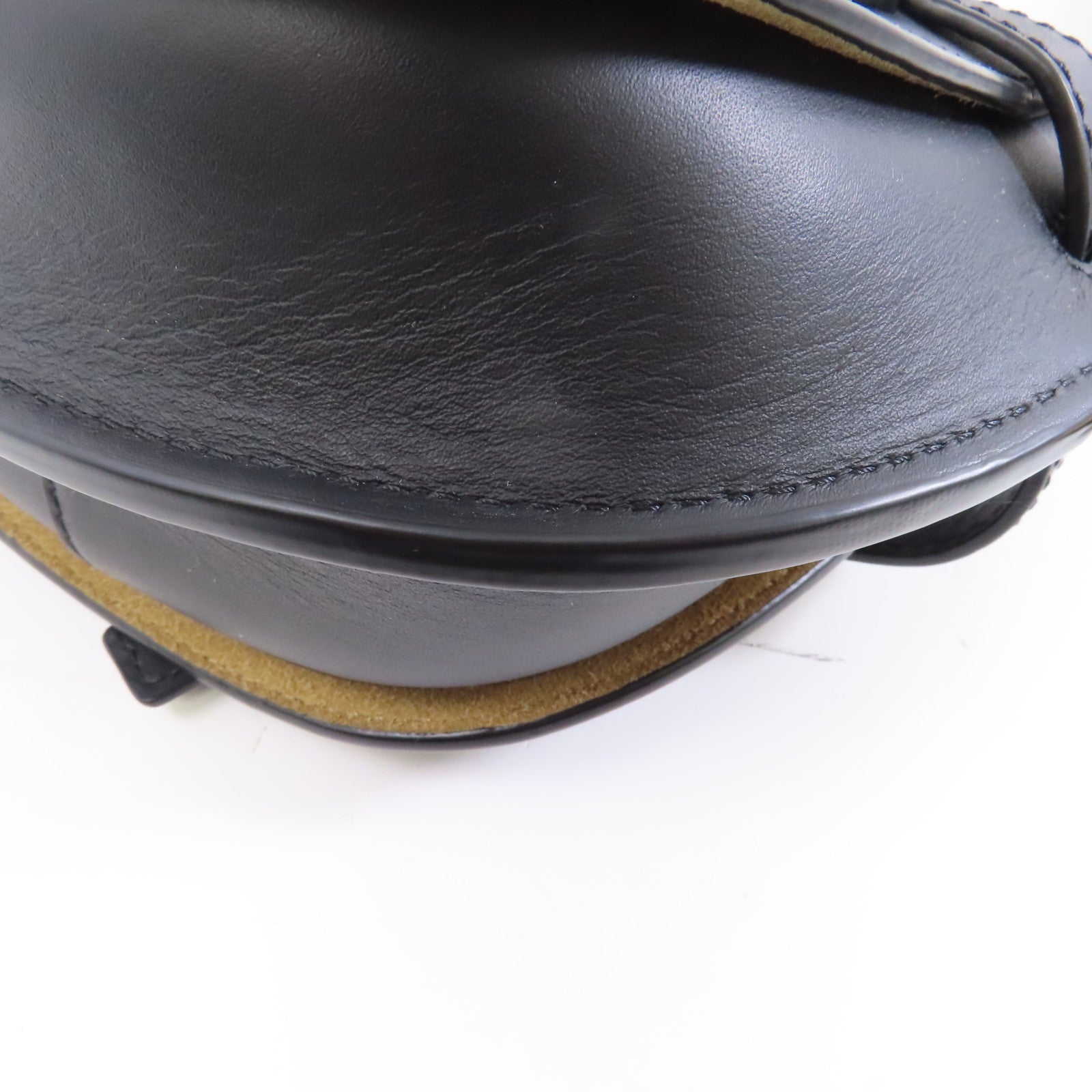 LOEWE 牛皮皮革Mini Gate金扣肩背袋黑色