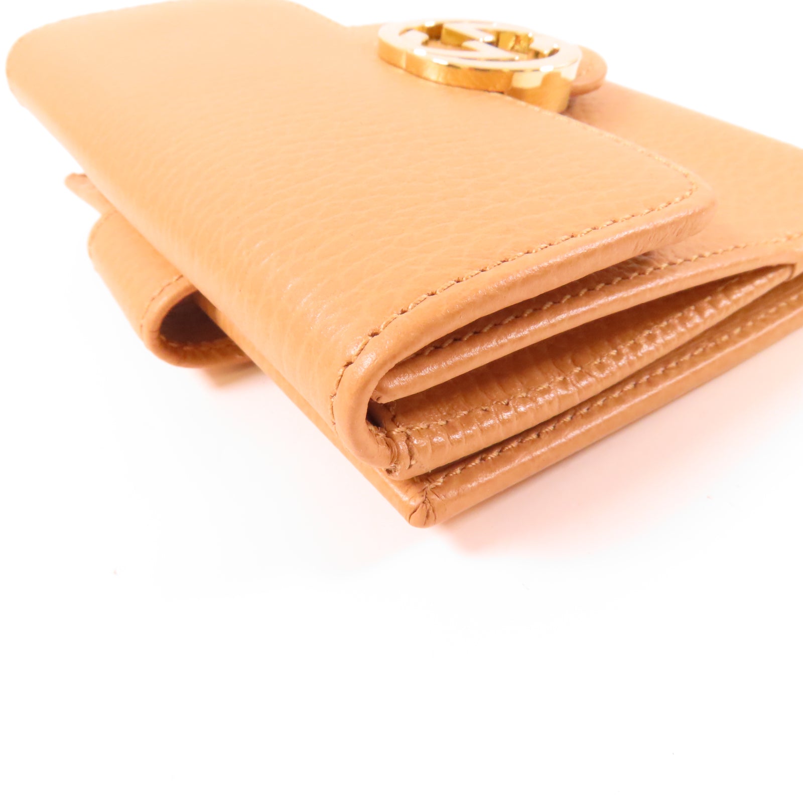 GUCCI 牛皮皮革Wallet金扣錢包啡色