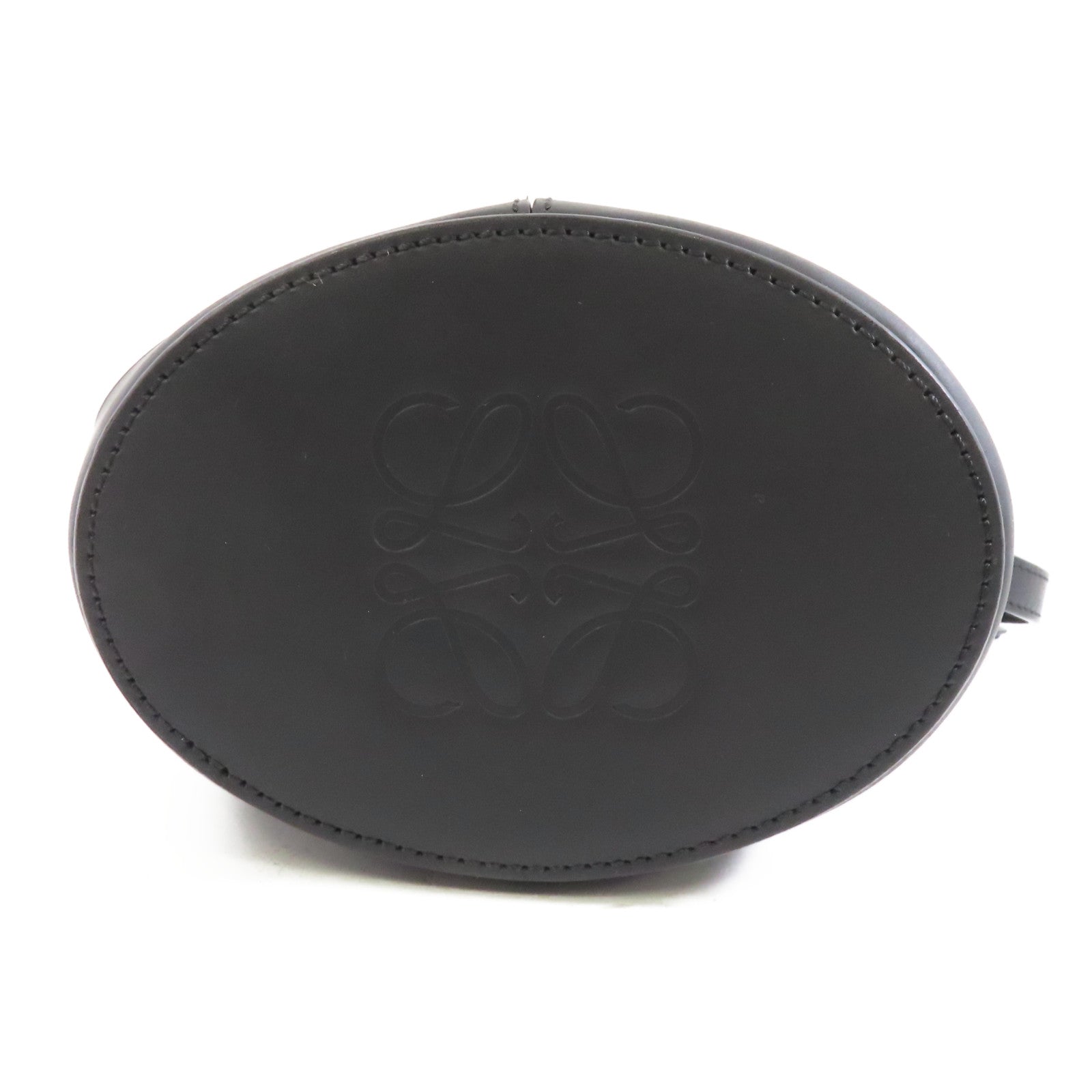 LOEWE 帆布/牛皮皮革Nano Balloon金扣手挽肩背兩用袋黑色