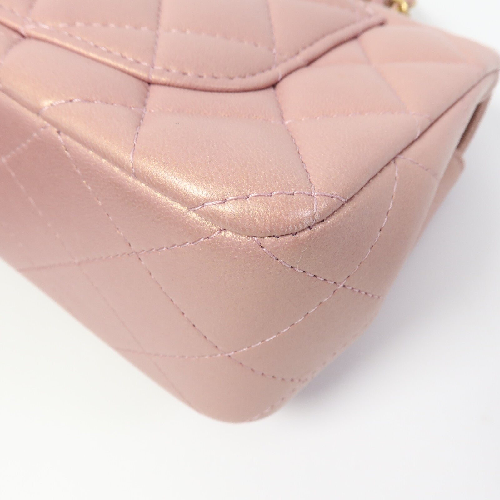 CHANEL 羊皮皮革Mini Flap Bag With Top Handle鏈帶肩背袋