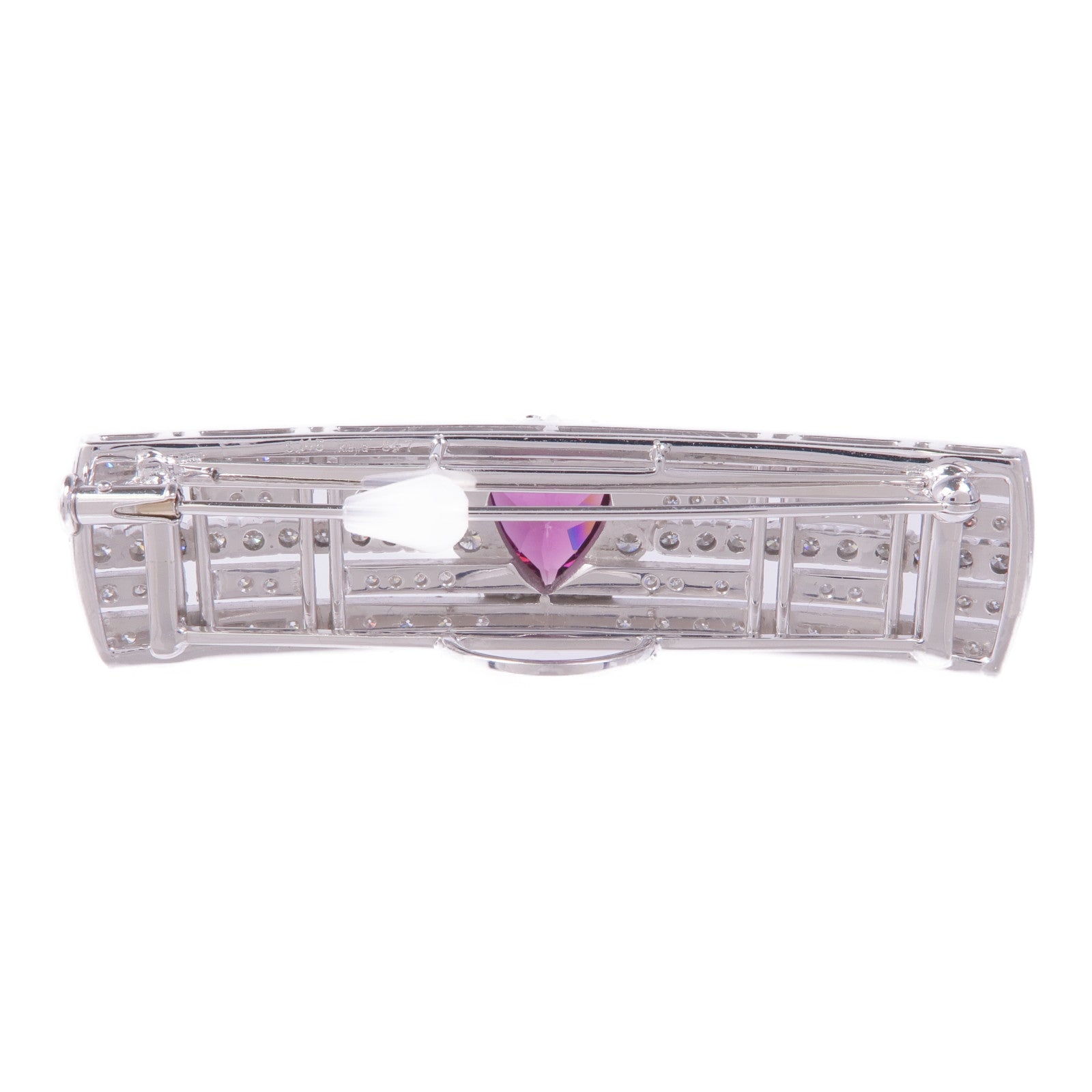 JEWELRY 【激減優惠】18K白金Garnet Diamond Brooch石榴石/鑽石胸針