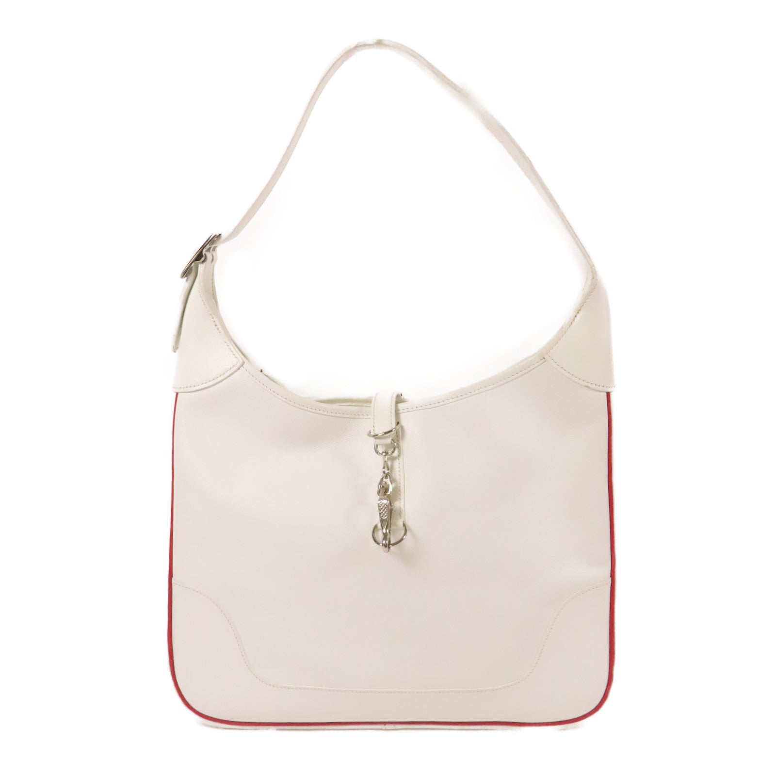 HERMES PHW Trim 35 Shoulder Bag Veau Epsom Leather White